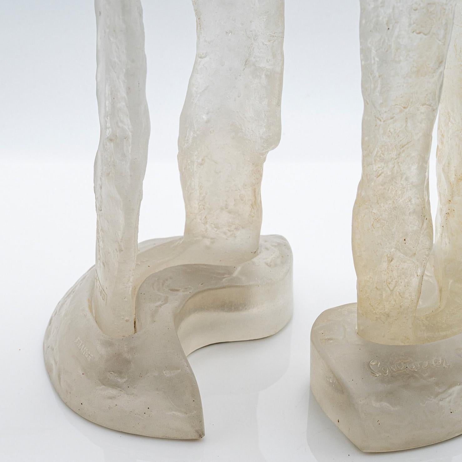 Altro Grande scultura maschile e femminile in Pâte de verre di Daum, Couturier, Francia in vendita