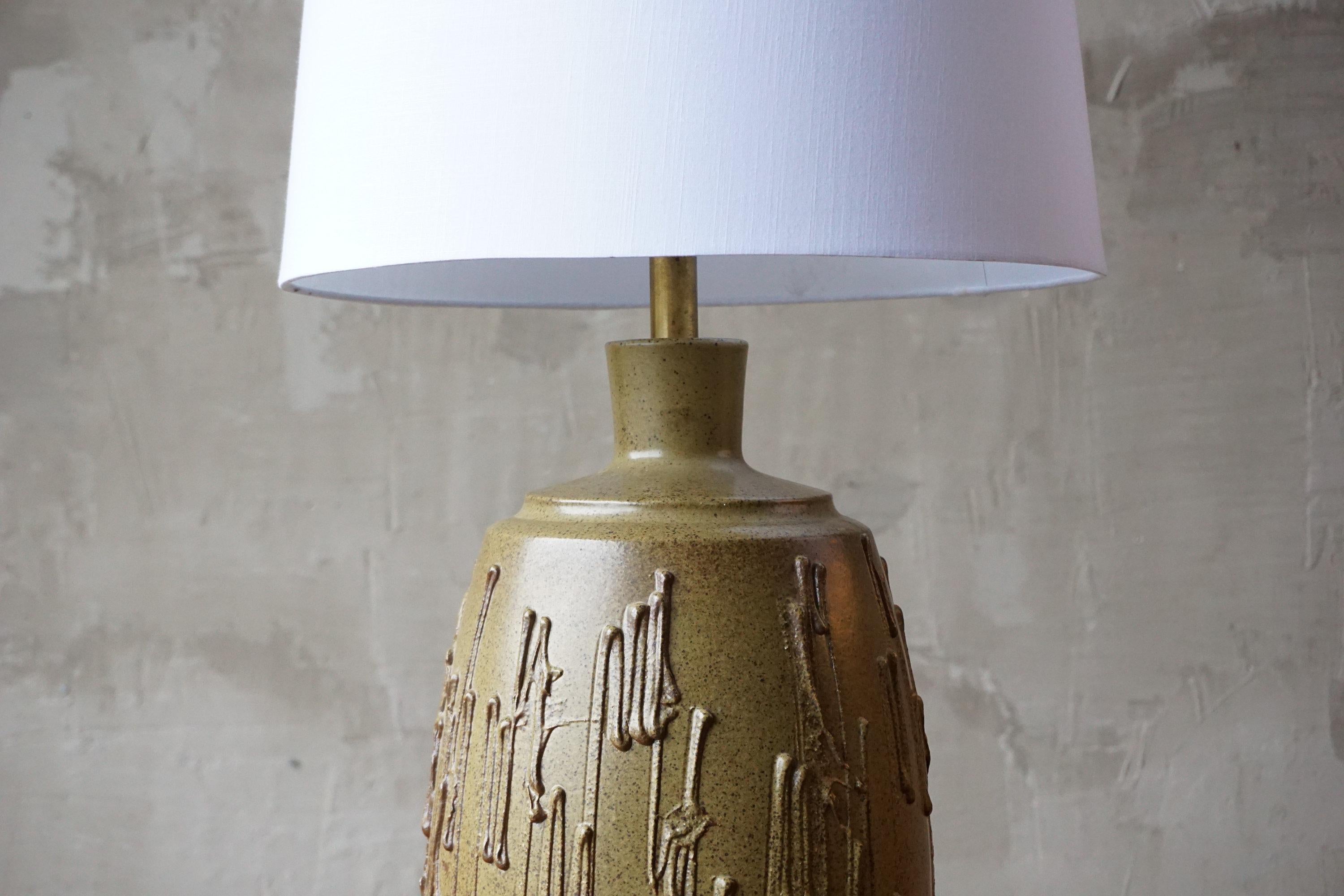 Glazed Large David Cressey Ceramic Table Lamps For Sale