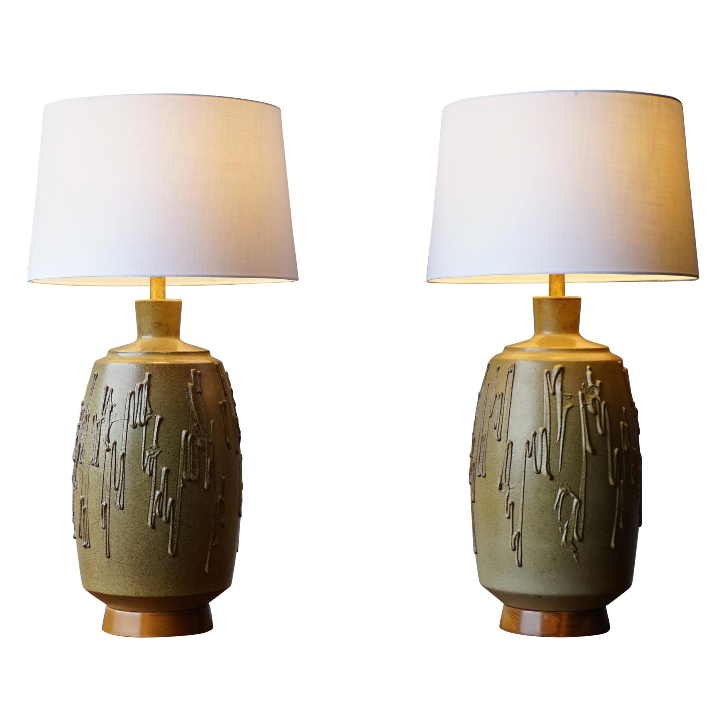 Large David Cressey Ceramic Table Lamps For Sale