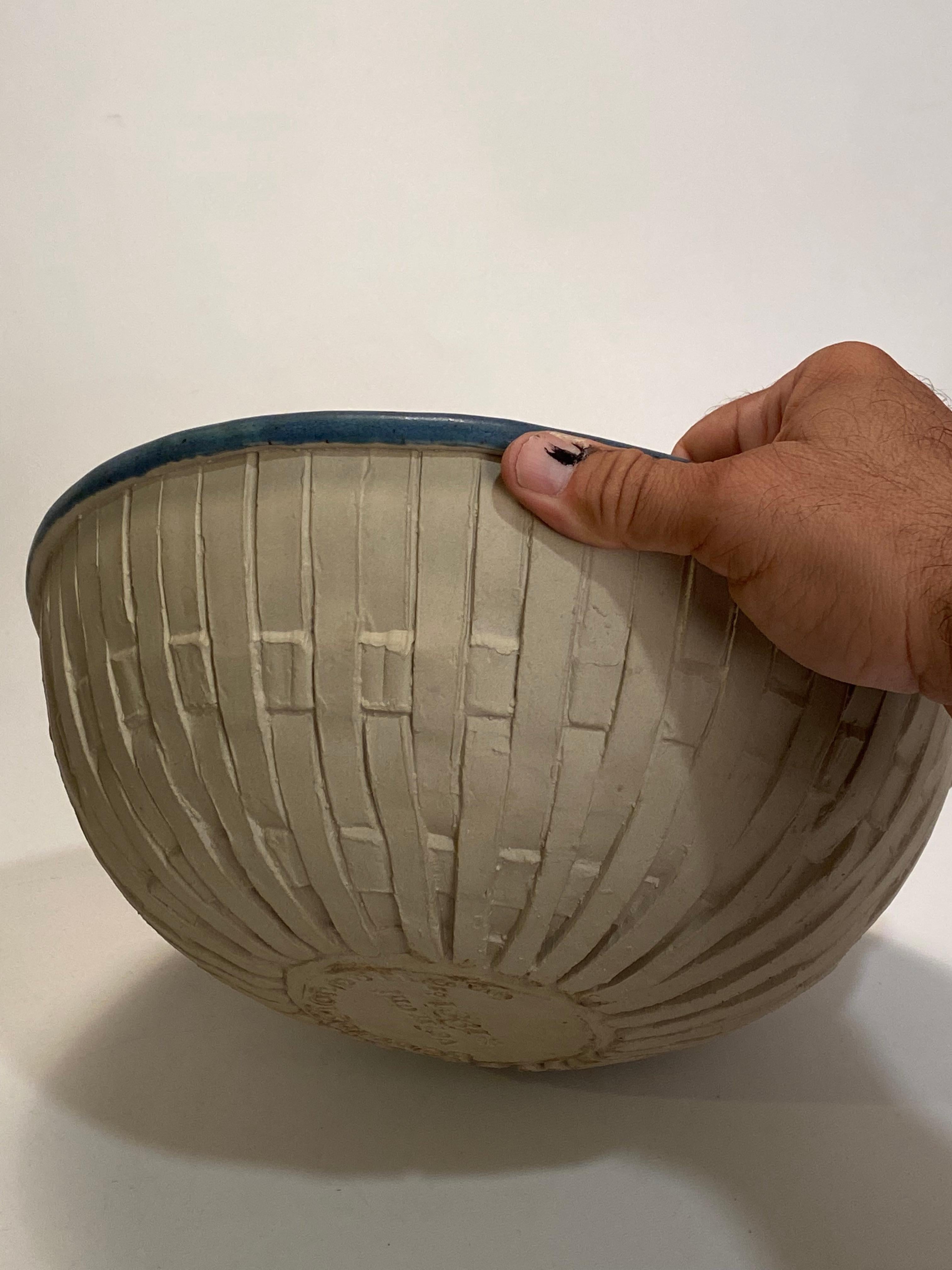 Large David Gil Bennington Lattice Work Pottery Bowl 4