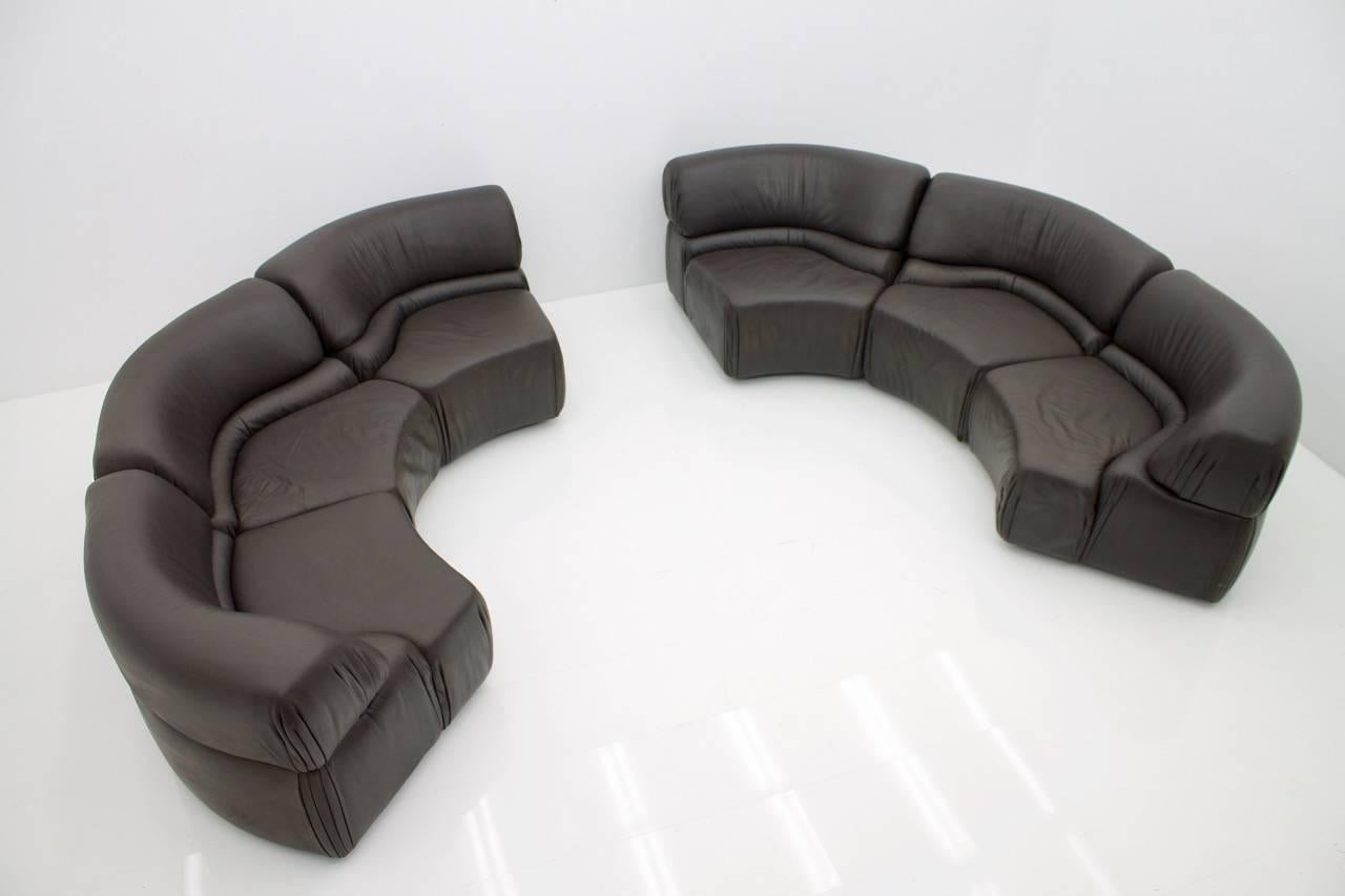 De Sede Cosmos Sectional Sofa in Dark Brown Leather Switzerland, 1970s  (Moderne der Mitte des Jahrhunderts) im Angebot