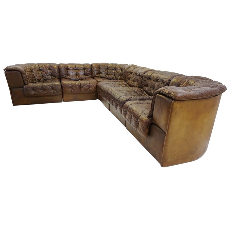 Large De Sede DS11 Modular Patchwork Sofa, 1970s, Switzerland For Sale