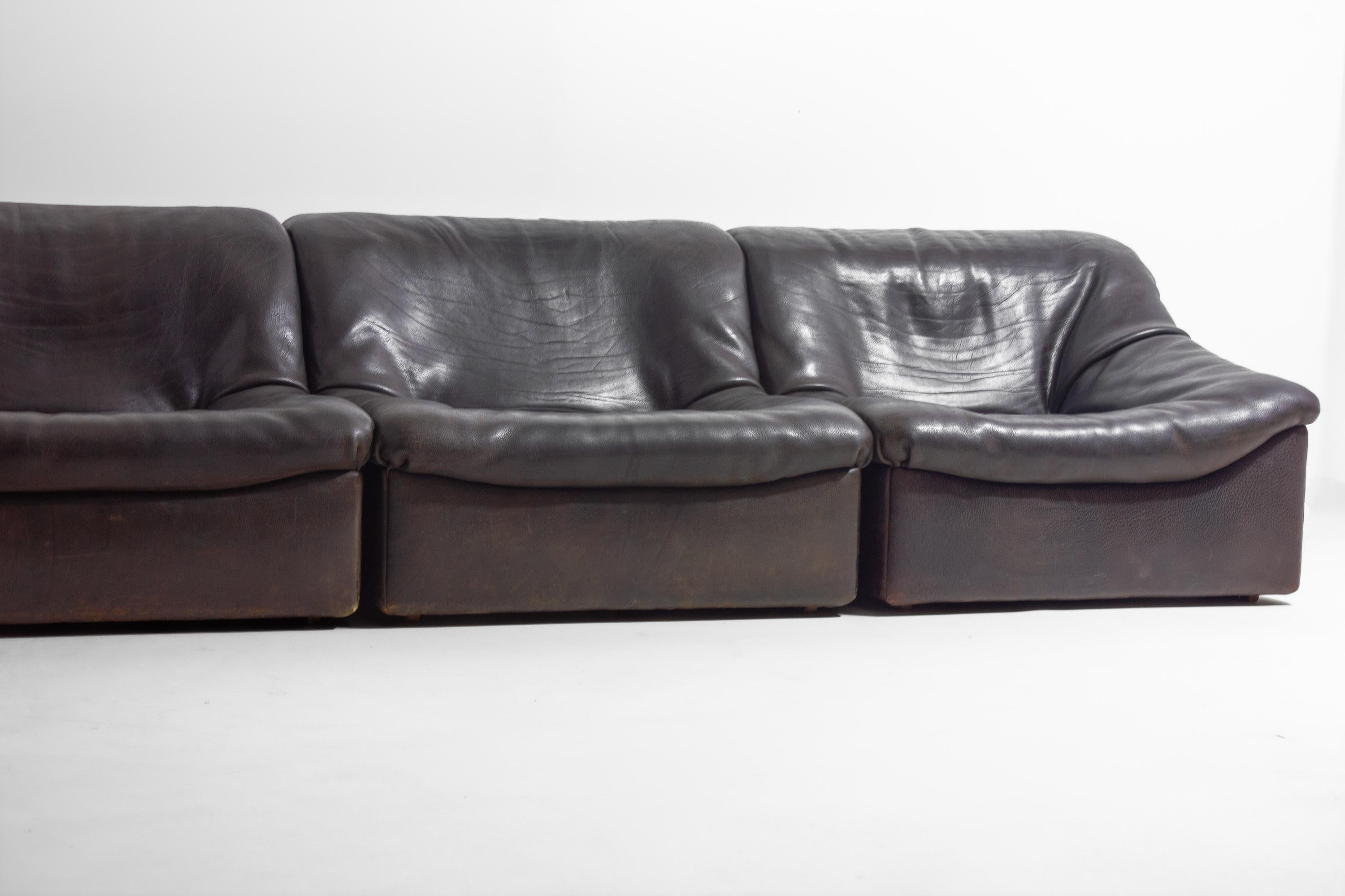 Grand canapé modulaire De Sede 'DS-46' avec fauteuil, Suisse 1970 en vente 5