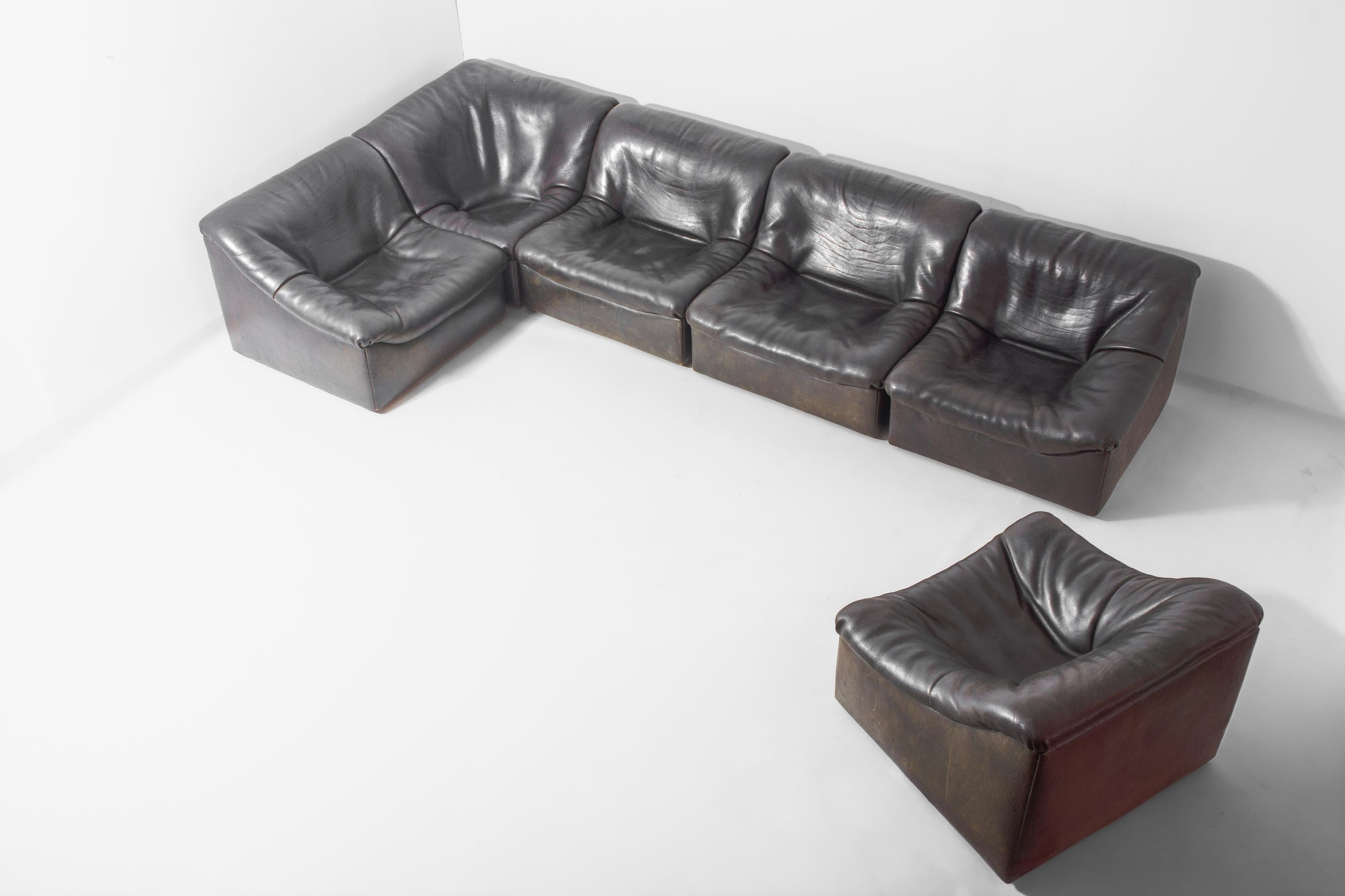 Grand canapé modulaire De Sede 'DS-46' avec fauteuil, Suisse 1970 en vente 6