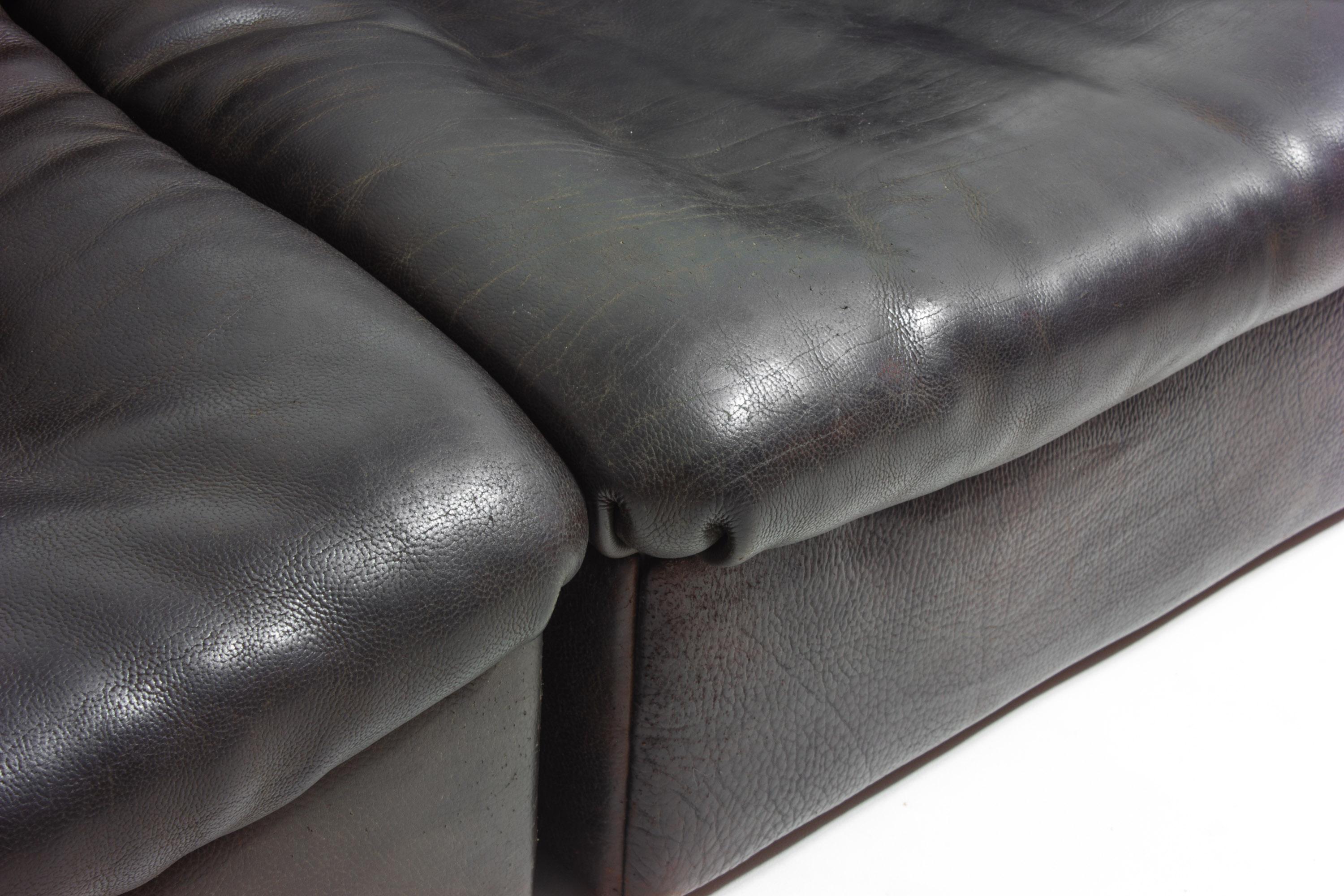 Cuir Grand canapé modulaire De Sede 'DS-46' avec fauteuil, Suisse 1970 en vente