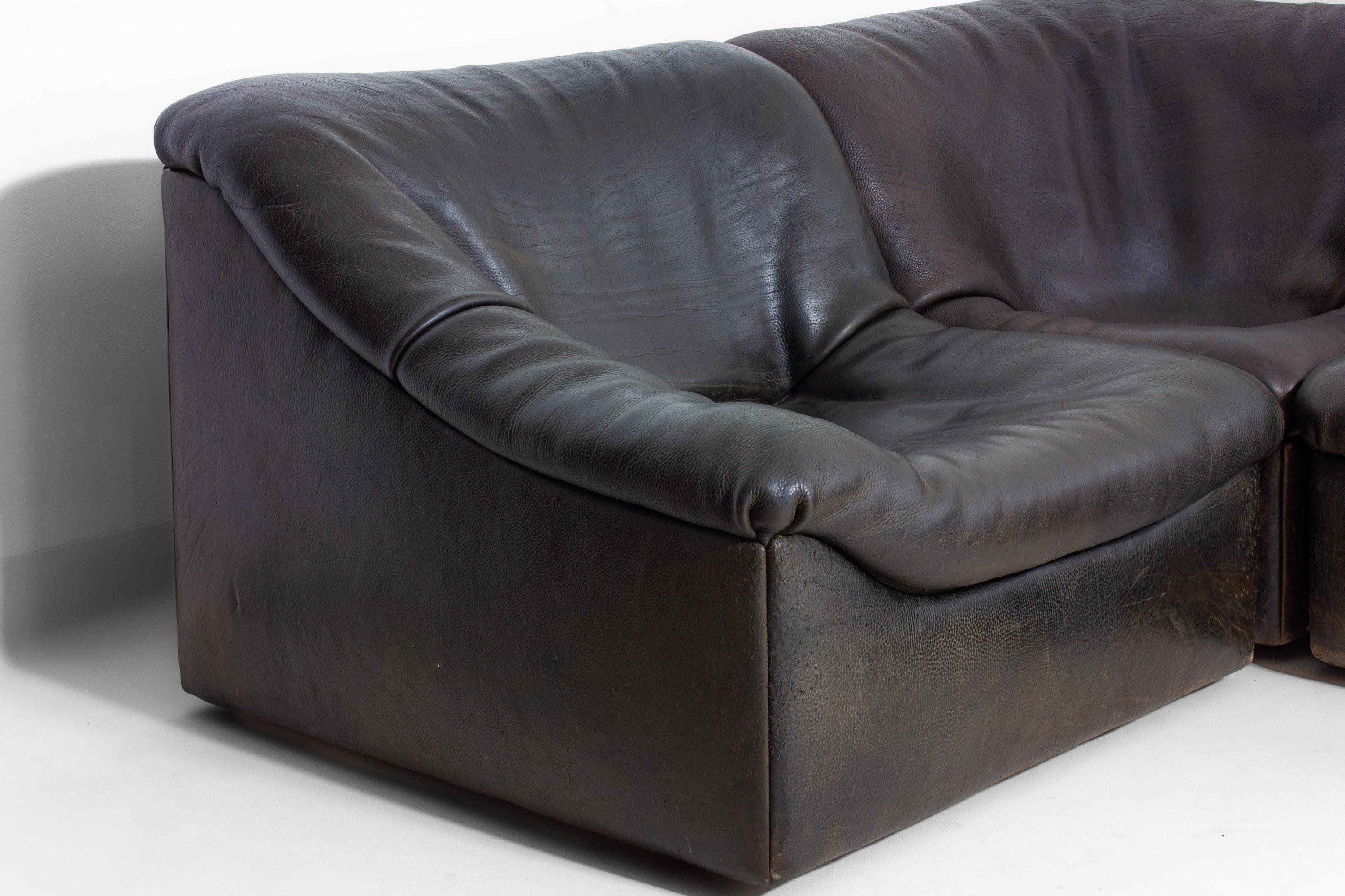 Grand canapé modulaire De Sede 'DS-46' avec fauteuil, Suisse 1970 en vente 1