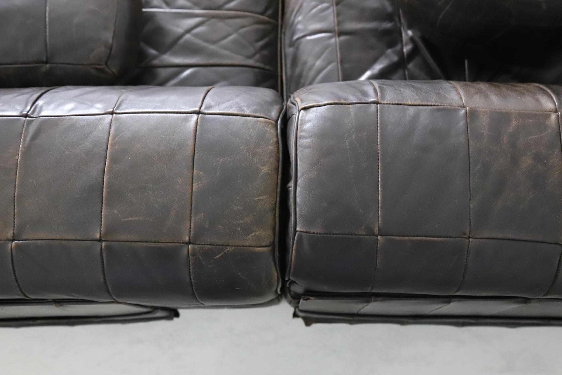 Large De Sede 'DS-88' Modular Sofa in Patinated Brown Leather 1
