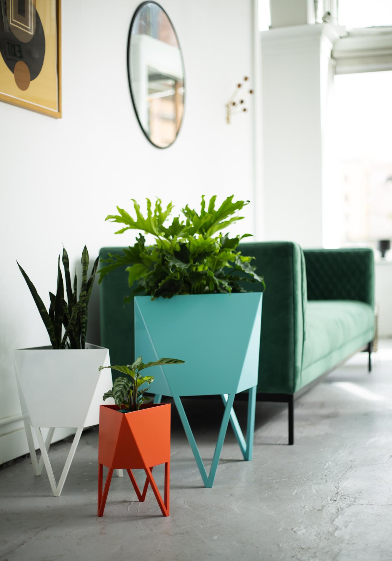 Faceted Large Deca Planter in Mint by Force/Collide, 2020