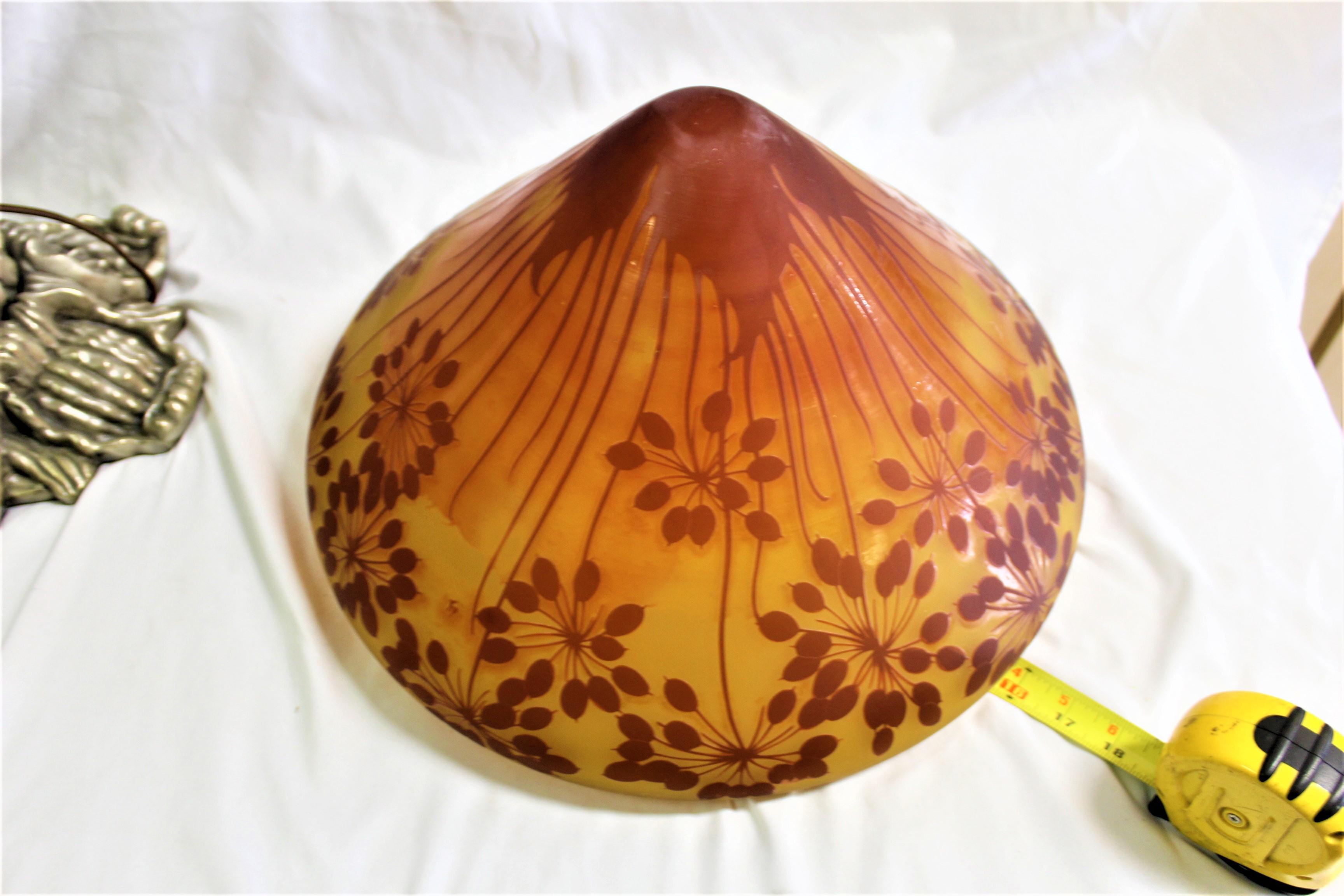 Grande lampe champignon Art Déco, à la manière de Galle en vente 4