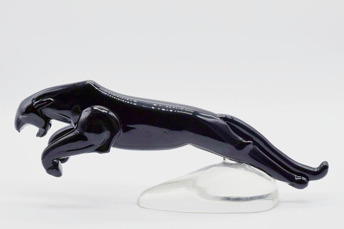 Grande scultura Deco di una pantera in vetro di Murano, anni '40 in vendita 3