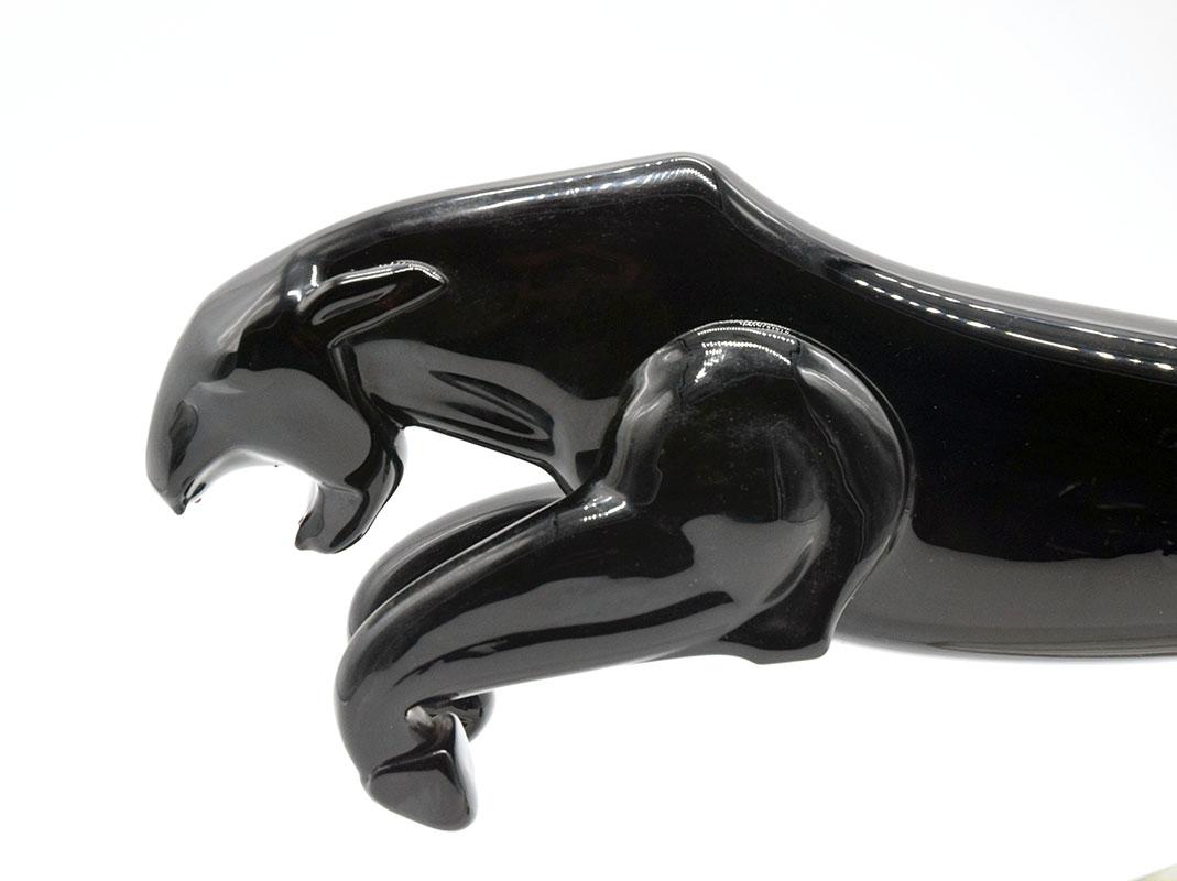 Italiano Grande scultura Deco di una pantera in vetro di Murano, anni '40 in vendita