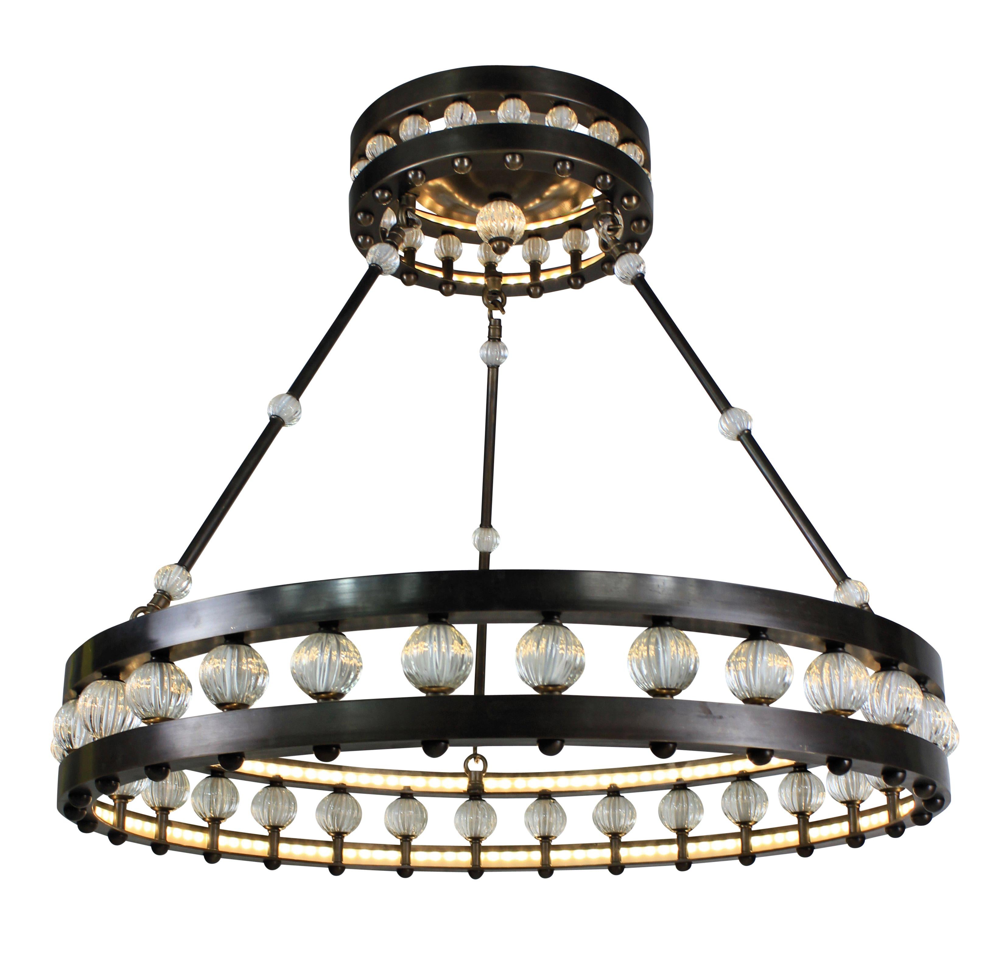 Contemporary Large Deco Style Corona Chandelier