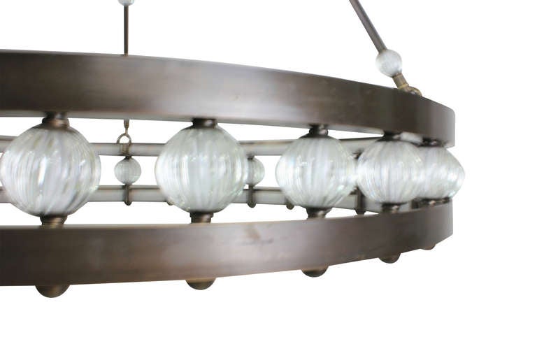 Large Deco Style Corona Chandelier In Good Condition In London, GB