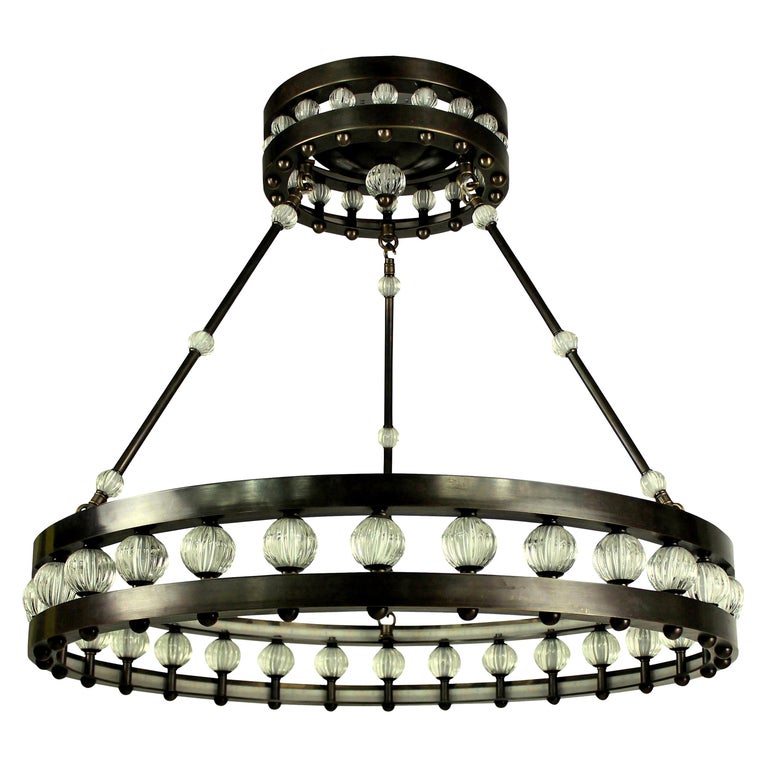 Large Deco Style Corona Chandelier For Sale at 1stDibs