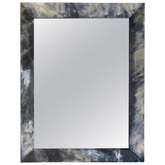 Large Deco Style Smoked Antiqued Panel Wall Mirror