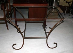 Large Deco Style Solid Brass Serving Console Hall Table circa 1930s Nice Patina