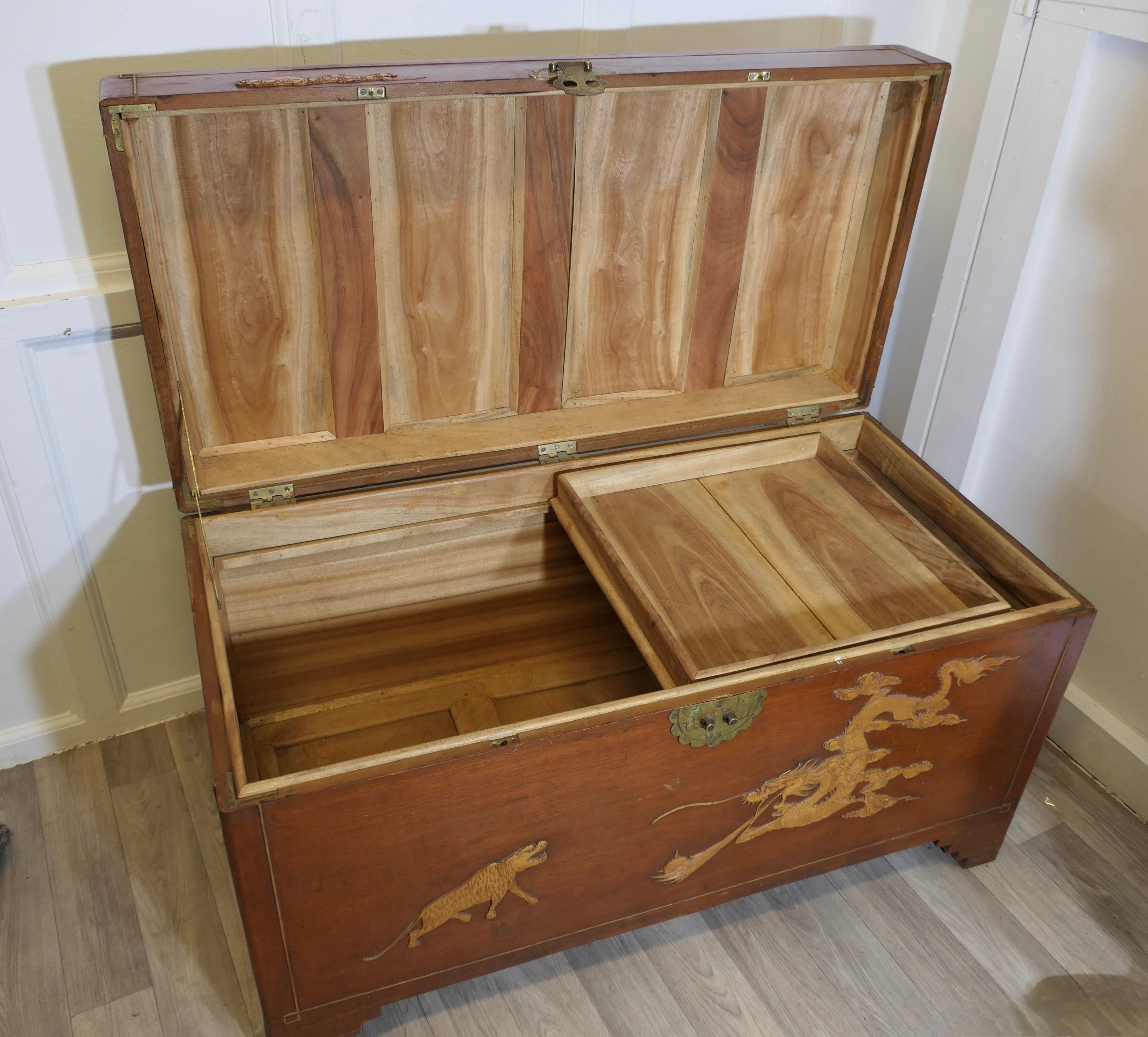 Large Decorated Camphor Wood Blanket Chest 2