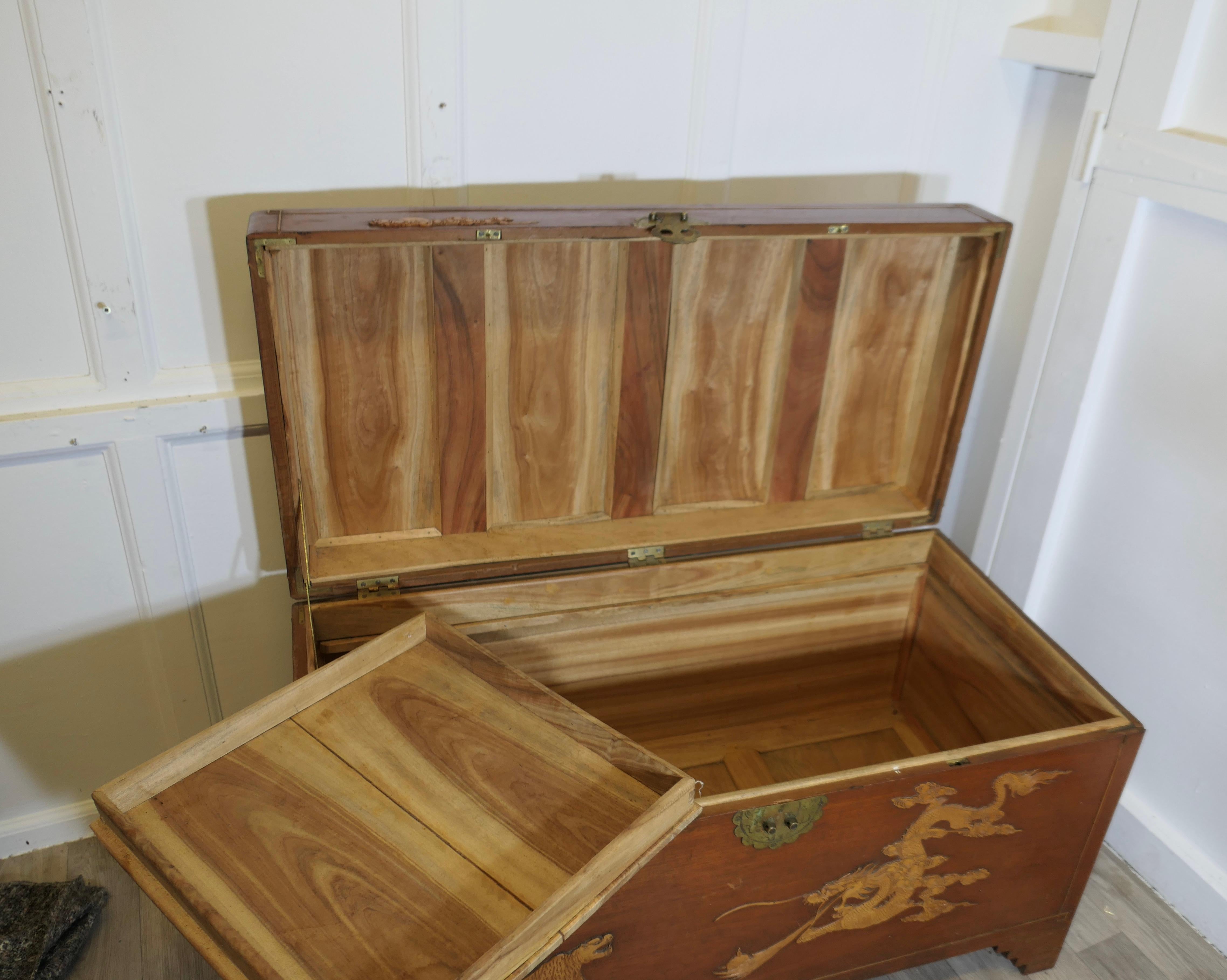 Large Decorated Camphor Wood Blanket Chest 3