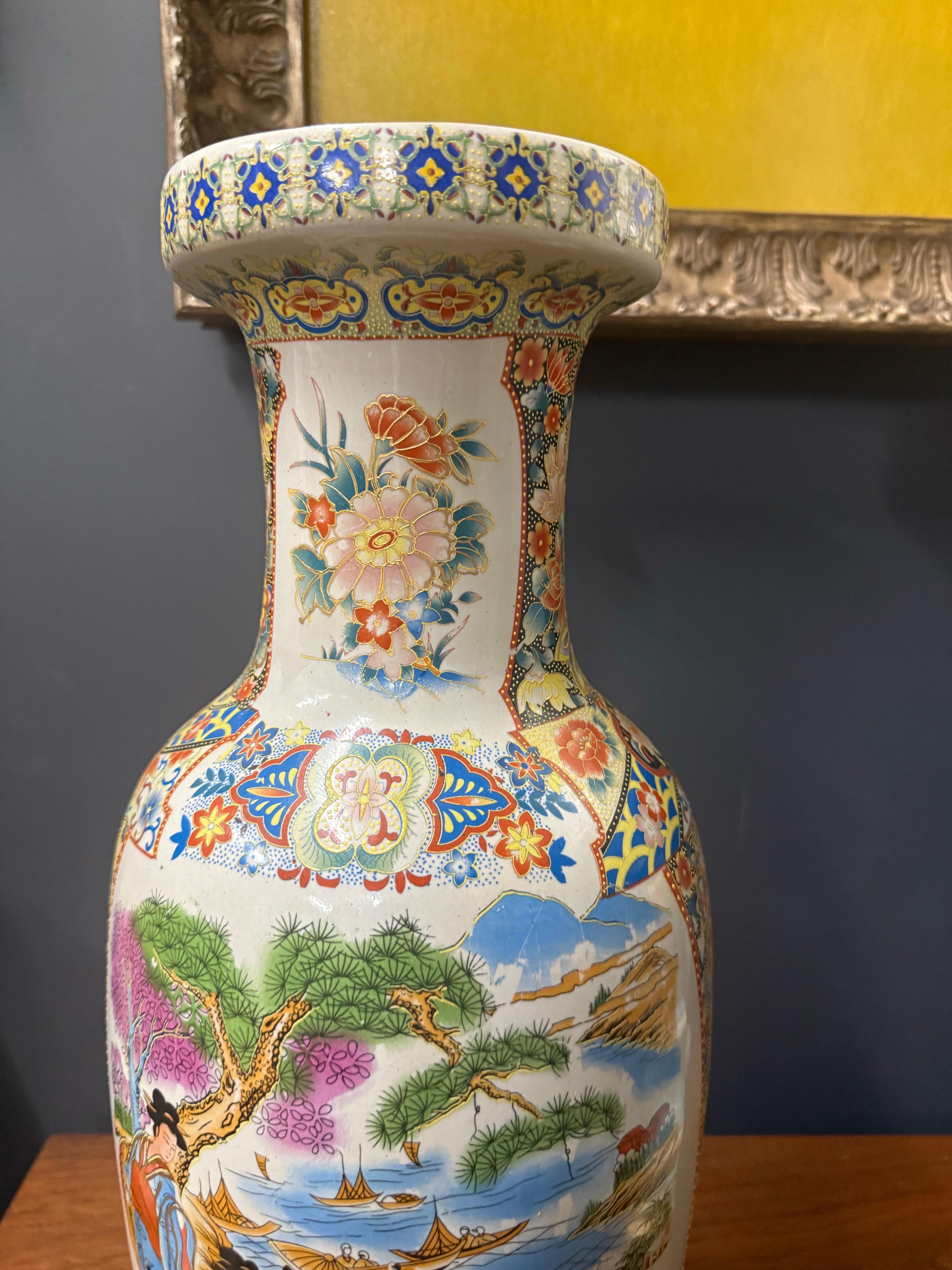Large Decorated Chinese Vase from Ignoto, 1960 For Sale 5