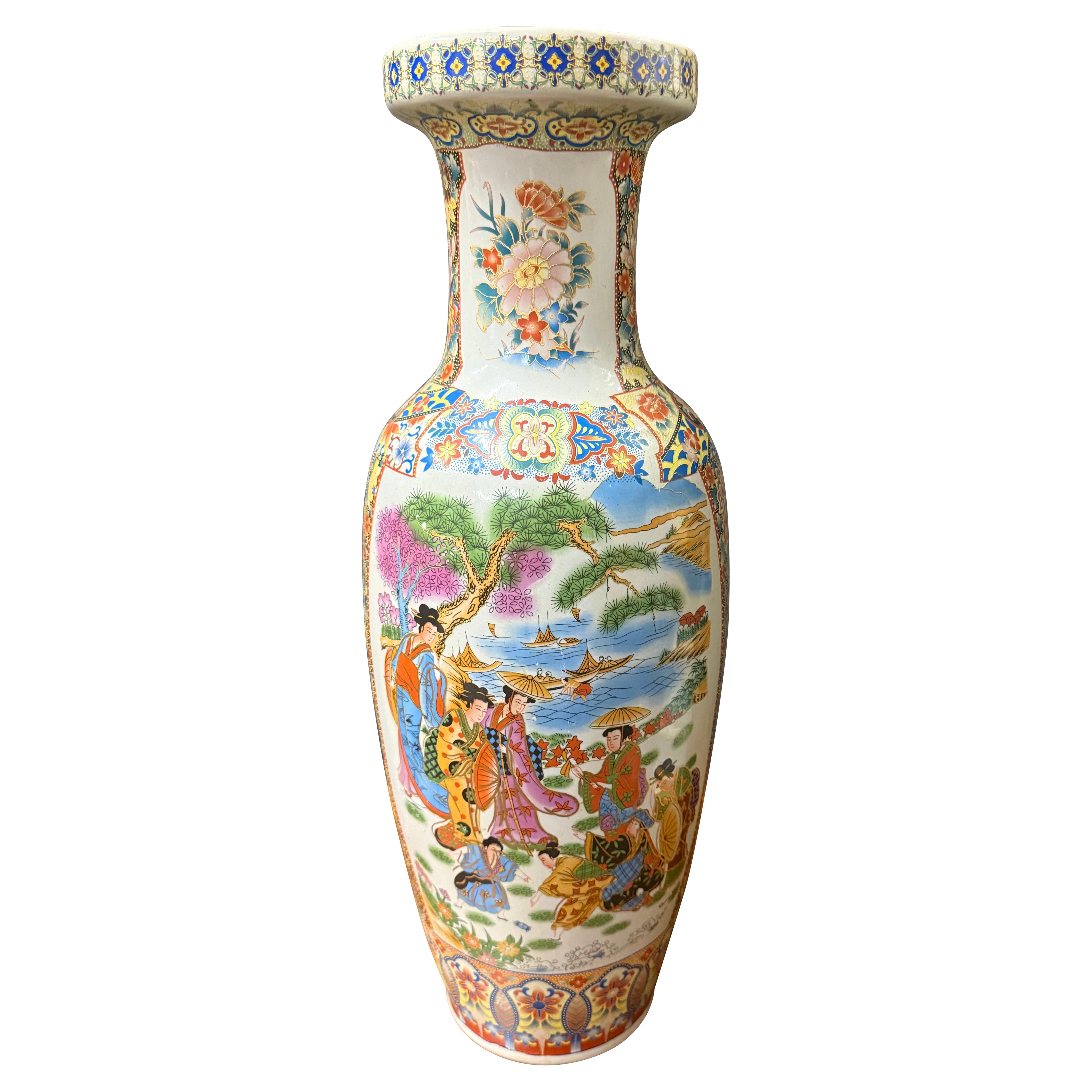 Large Decorated Chinese Vase from Ignoto, 1960 For Sale