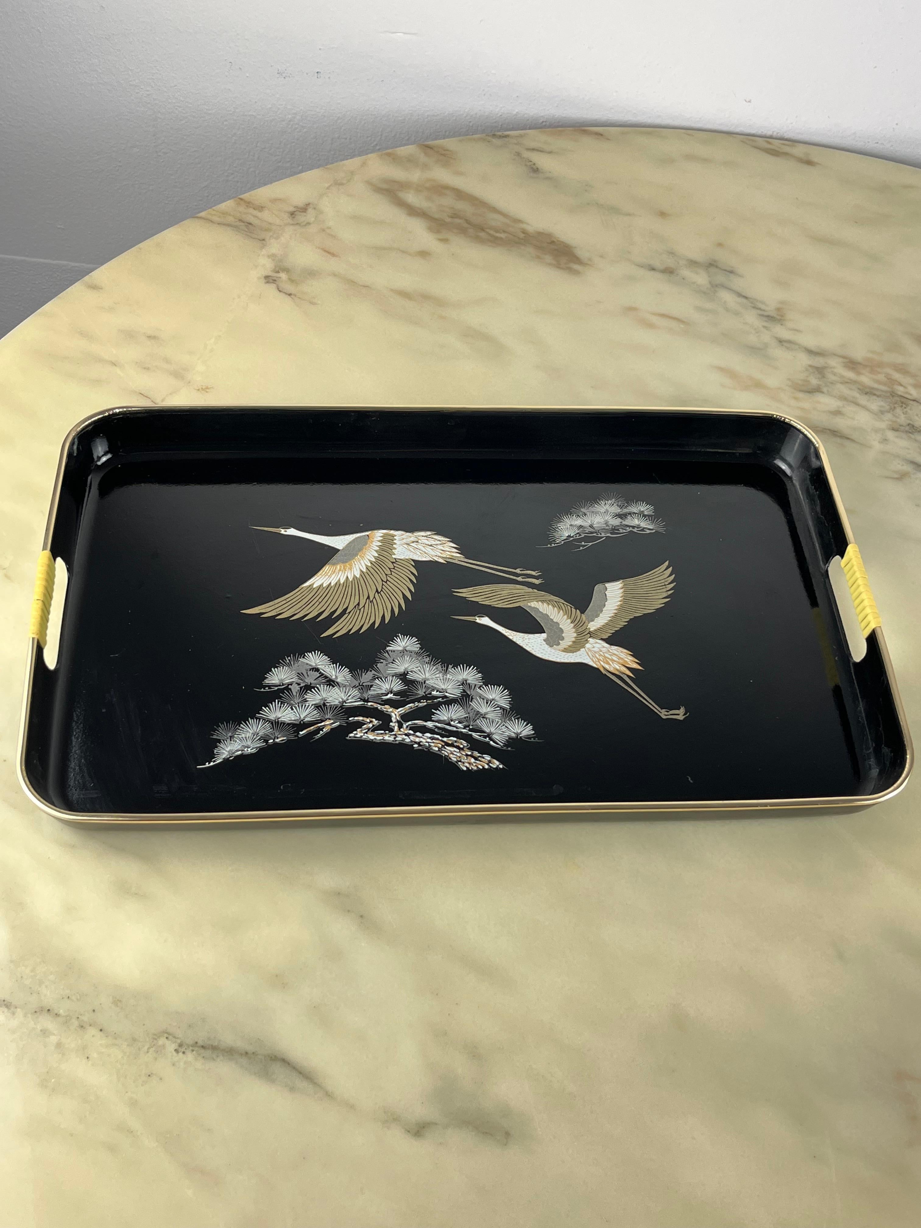 Large Decorated Japanese Tray, Vintage, 1960s For Sale 2