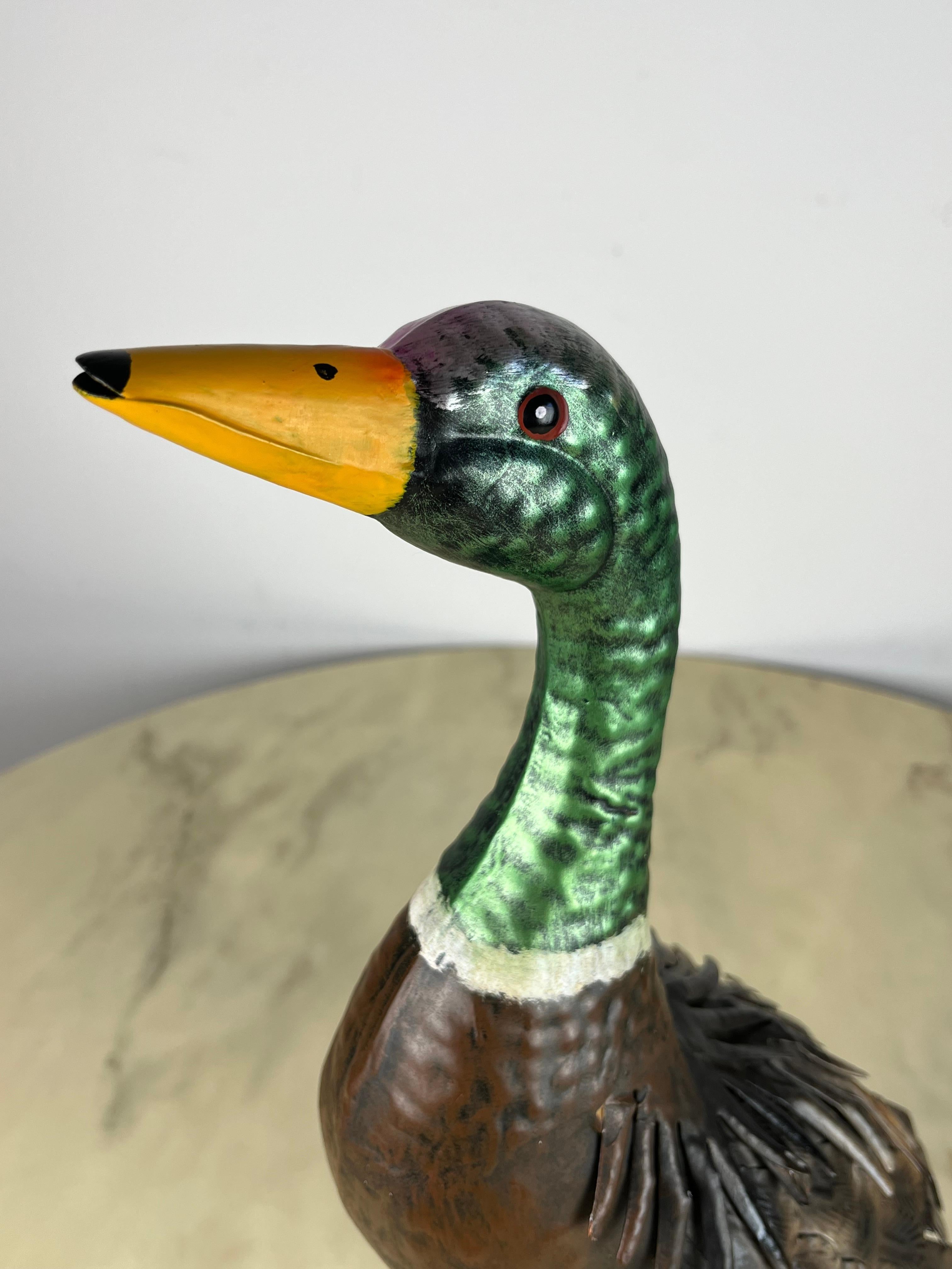 Italian Large Decorated Metal Duck, Italy, 1980s For Sale