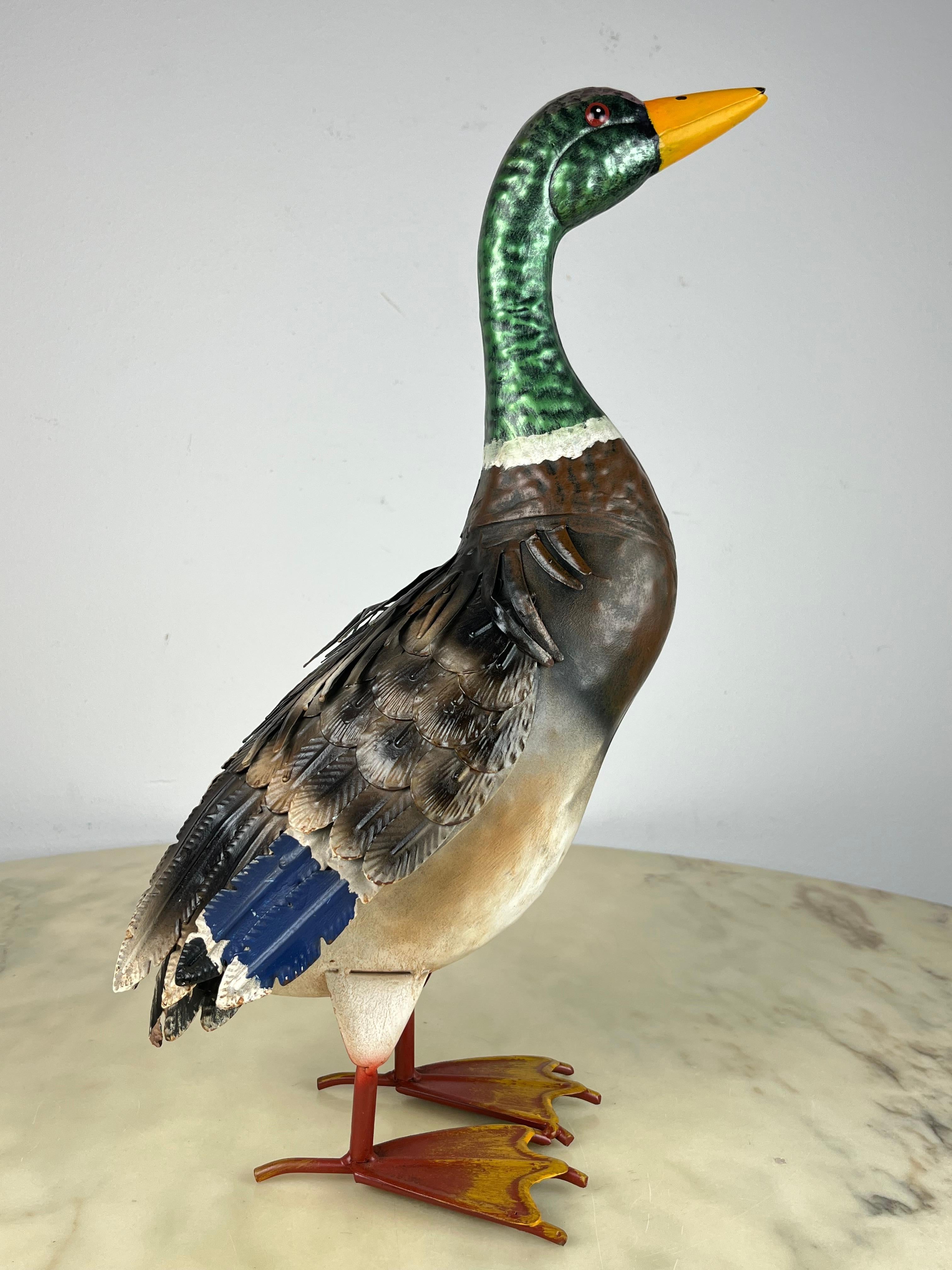 Large Decorated Metal Duck, Italy, 1980s For Sale 1