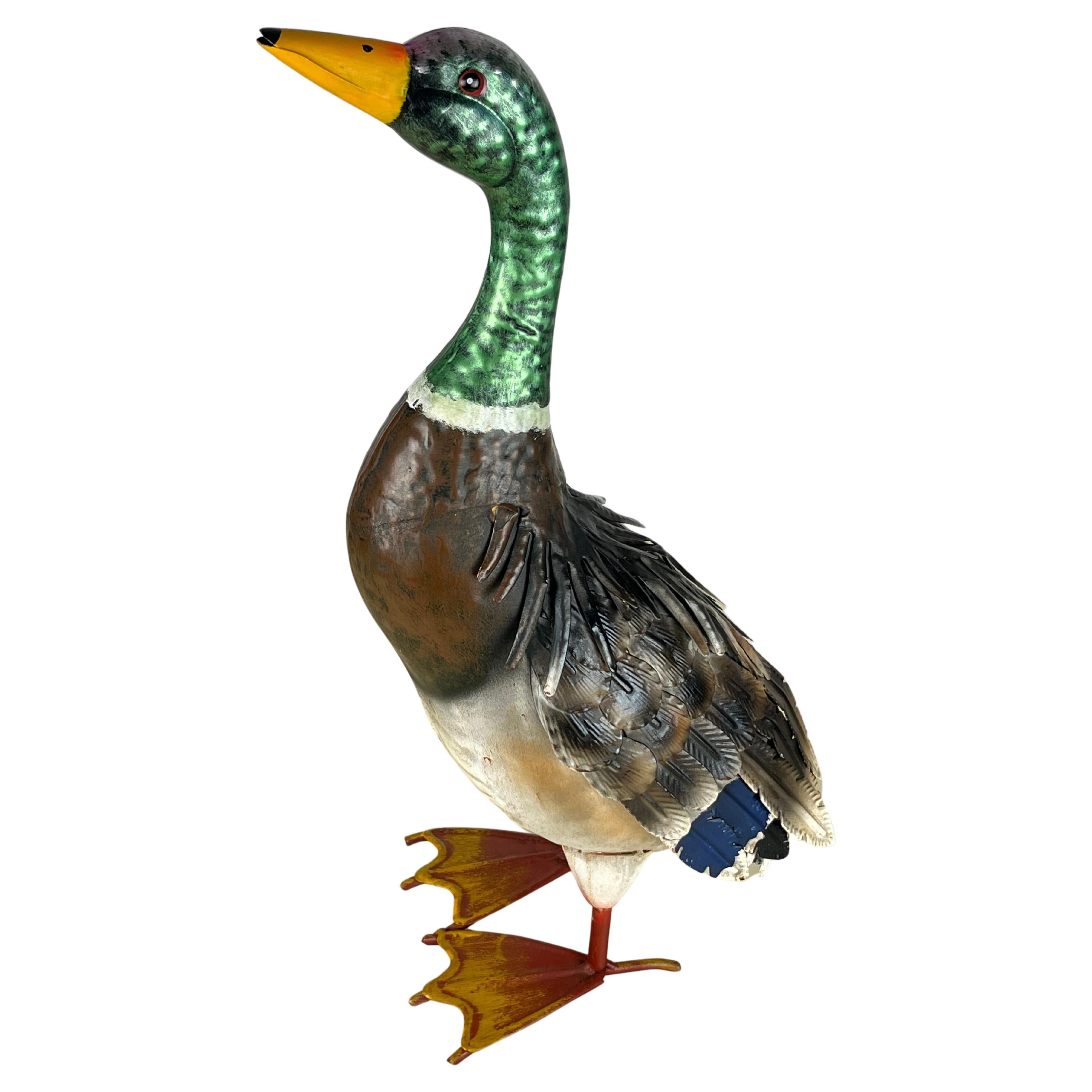 Large Decorated Metal Duck, Italy, 1980s