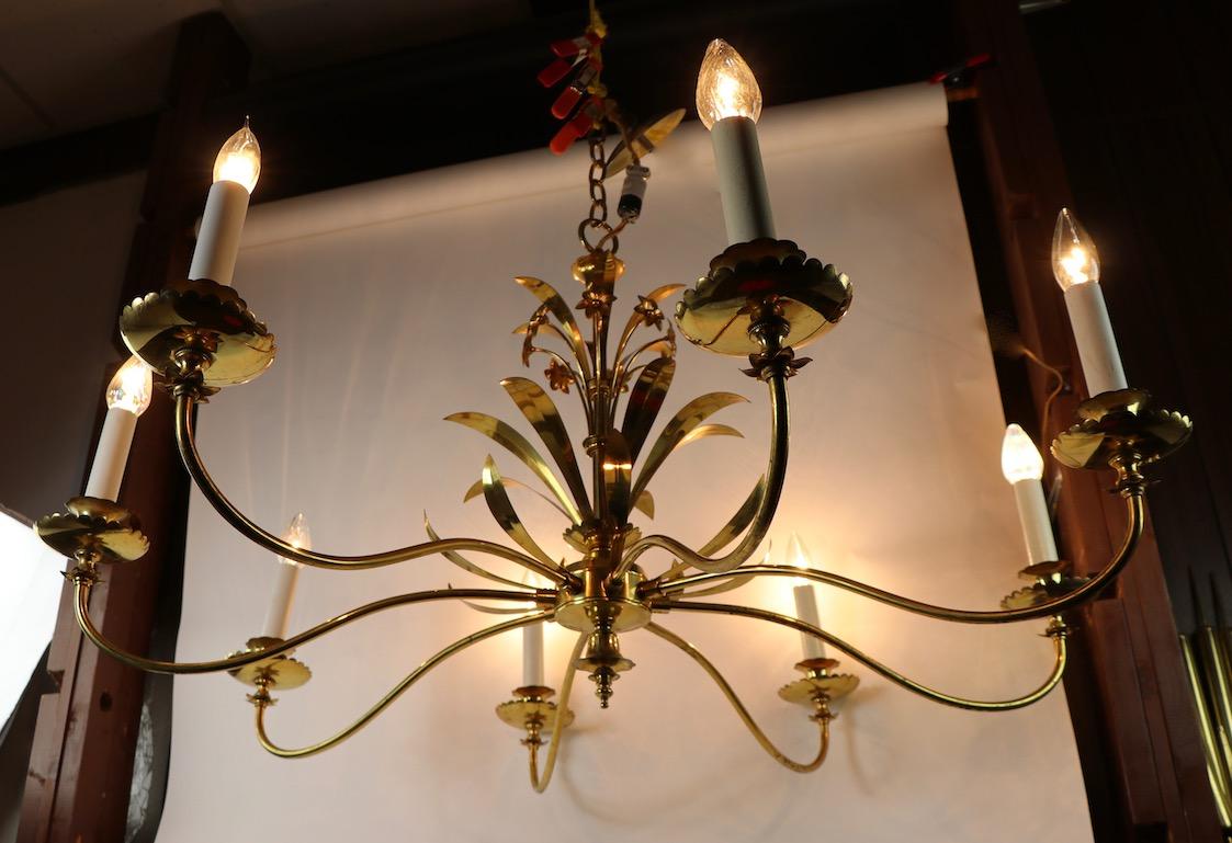 Large Decorative 8-Arm Chandelier by Halcolite 3