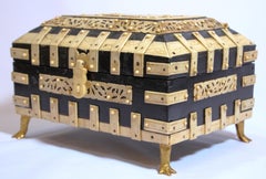 Large Decorative Anglo-Indian Vizagapatam Footed Box
