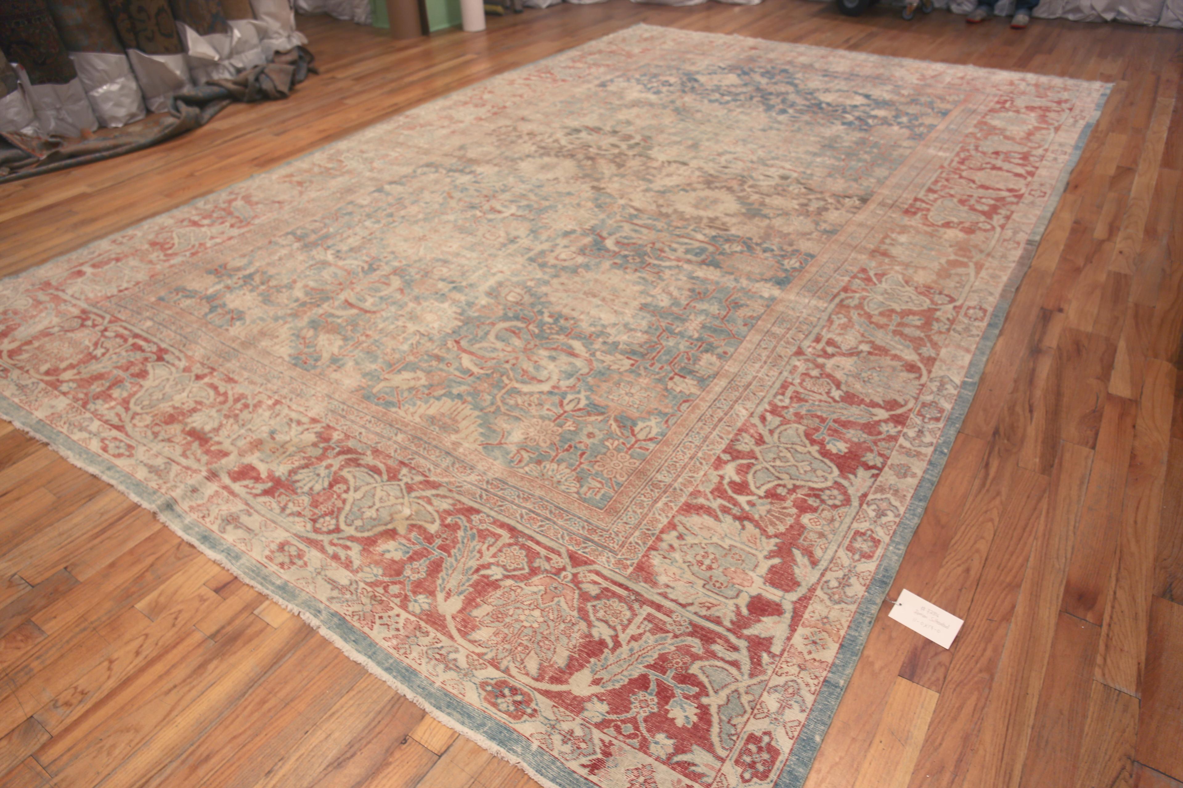 Large Decorative Antique Persian Shabby Chic Sultanabad Rug 11' x 17' For Sale 3