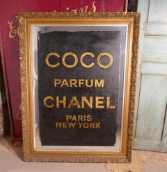 Large Decorative Art Deco Advertising Mirror