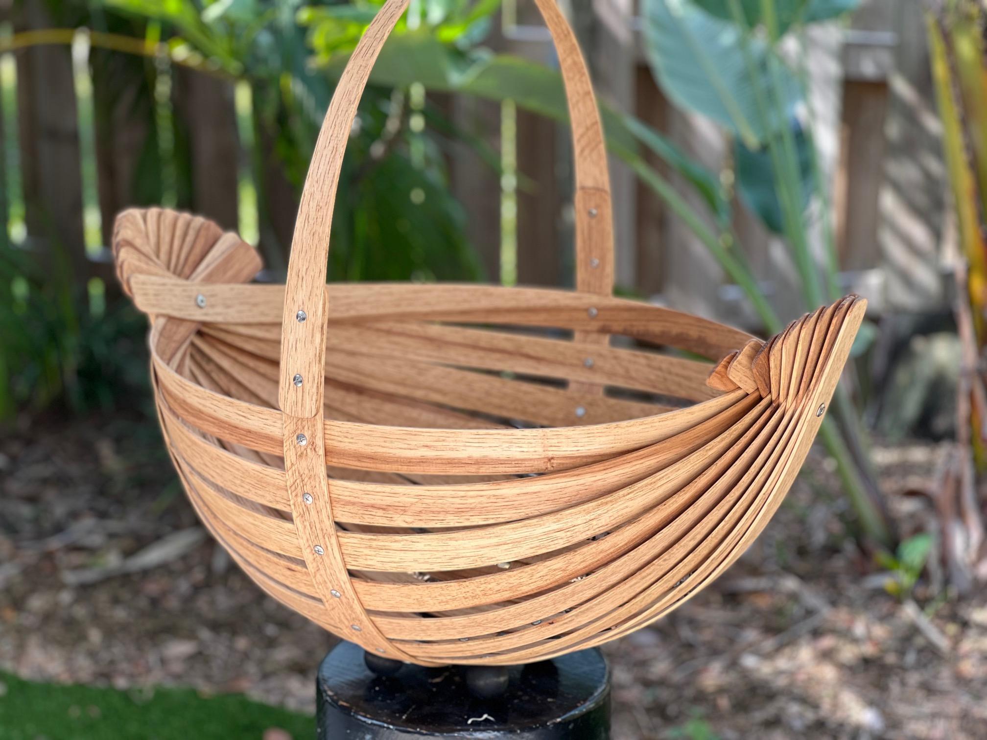 Large Decorative Basket Hickory Artisan Made For Sale 4