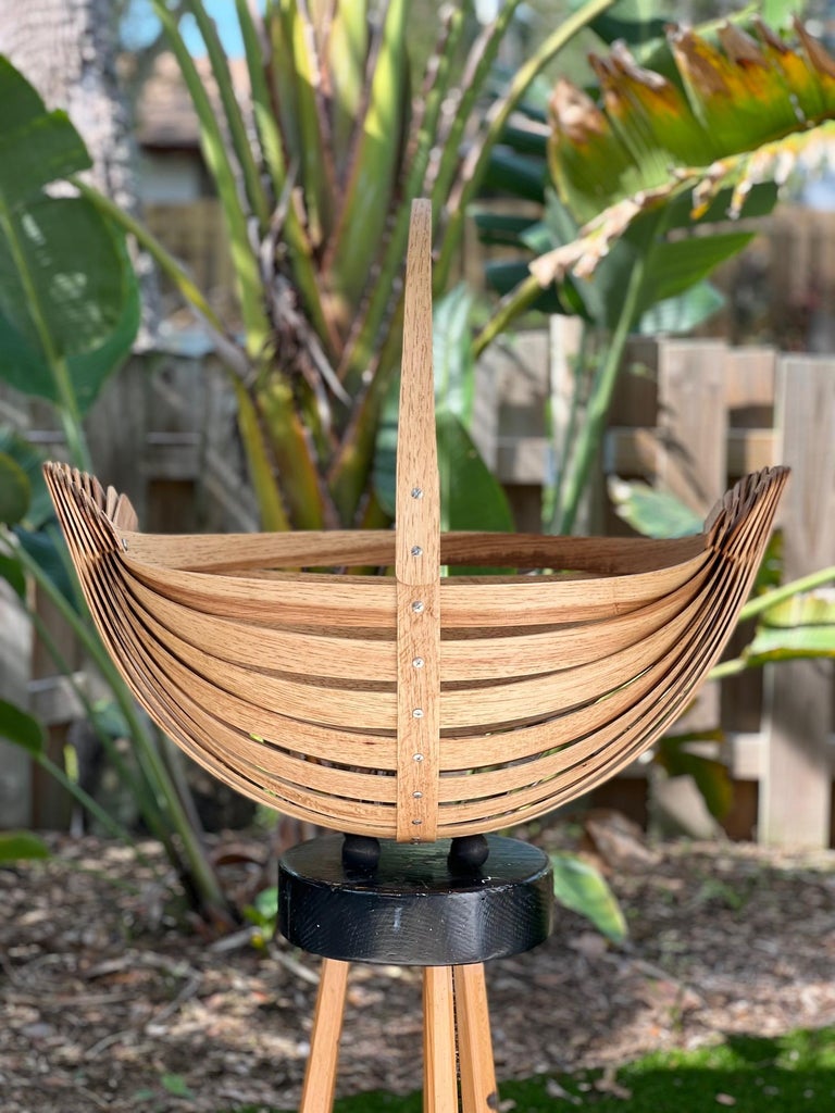 Large Decorative Basket Hickory Artisan Made For Sale at 1stDibs