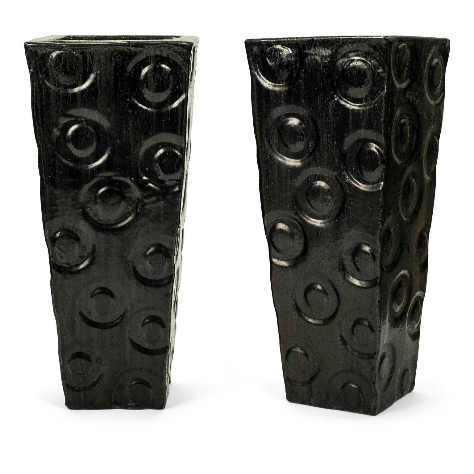 Modern Large Decorative Black Ceramic Vases