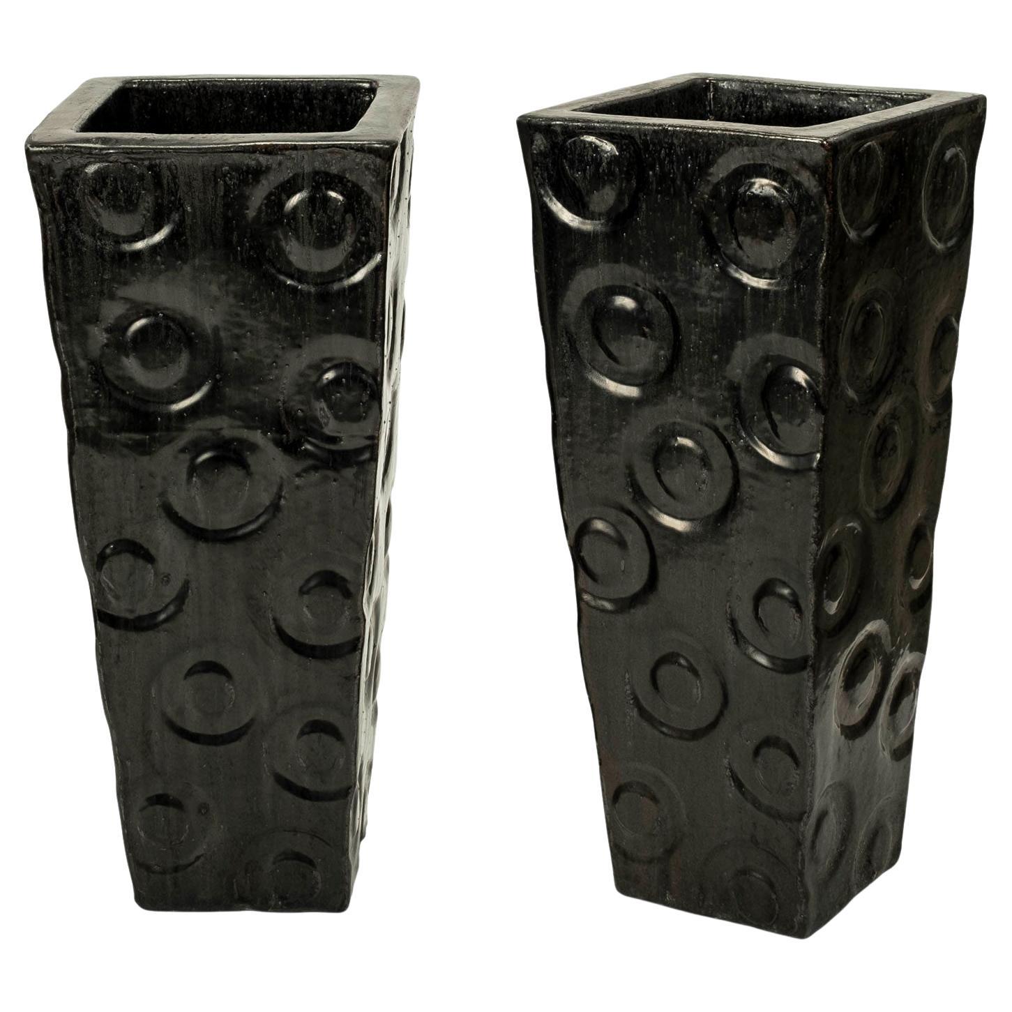 Decorative Ceramic Vase with Black Matte Glaze, Miss Jolie by Joel