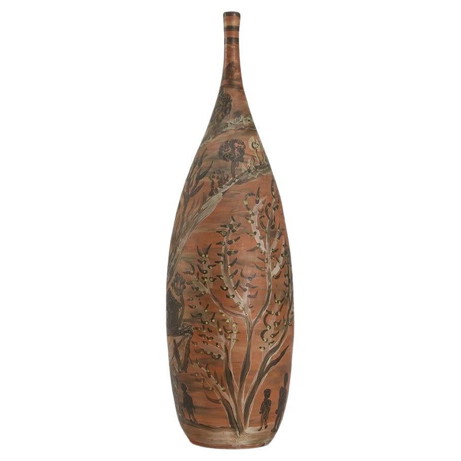 Large Decorative Bottle by the French Ceramicist Jules Agard
