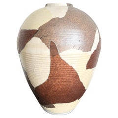 Large Decorative Brown and Tan Cardboard Vase
