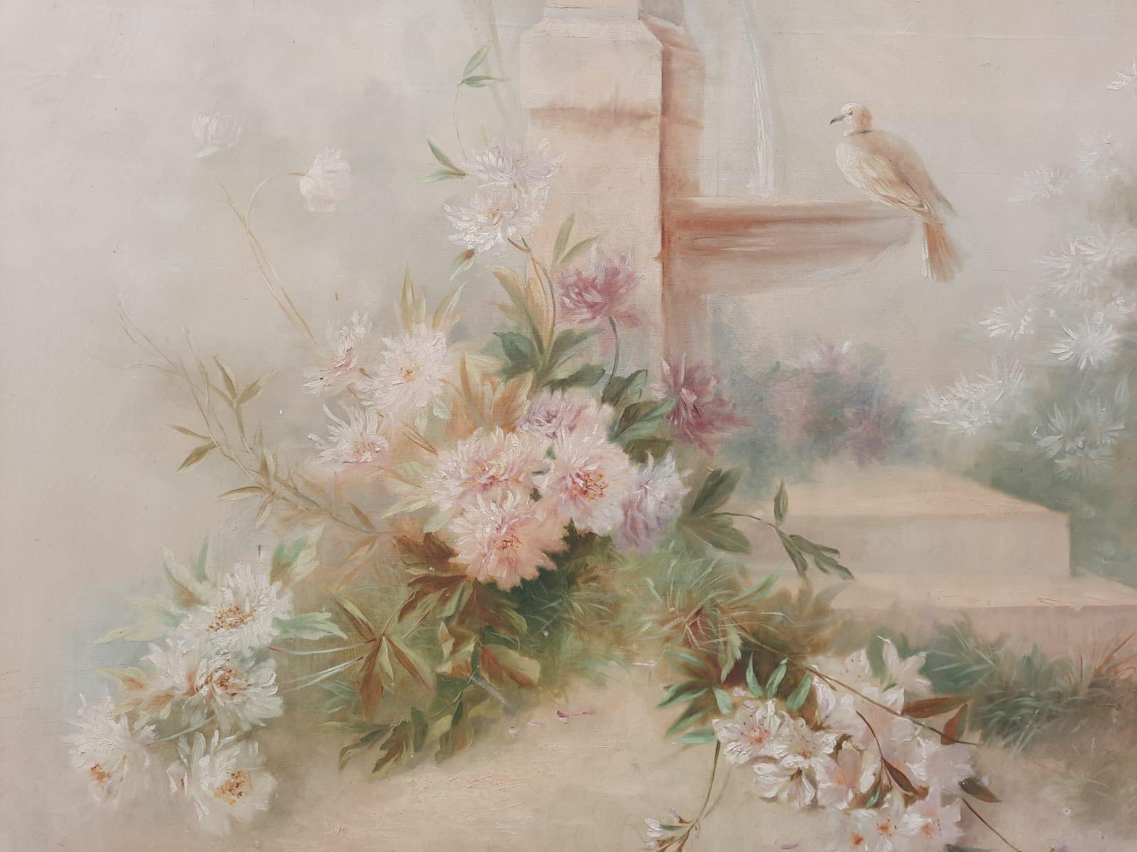 Große dekorative Leinwand, CIRCA 1900, signiert A. Hubert im Angebot 2