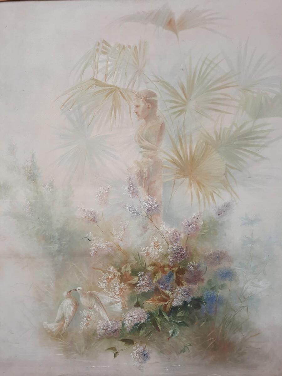 Große dekorative Leinwand, CIRCA 1900, signiert A. Hubert im Angebot 3