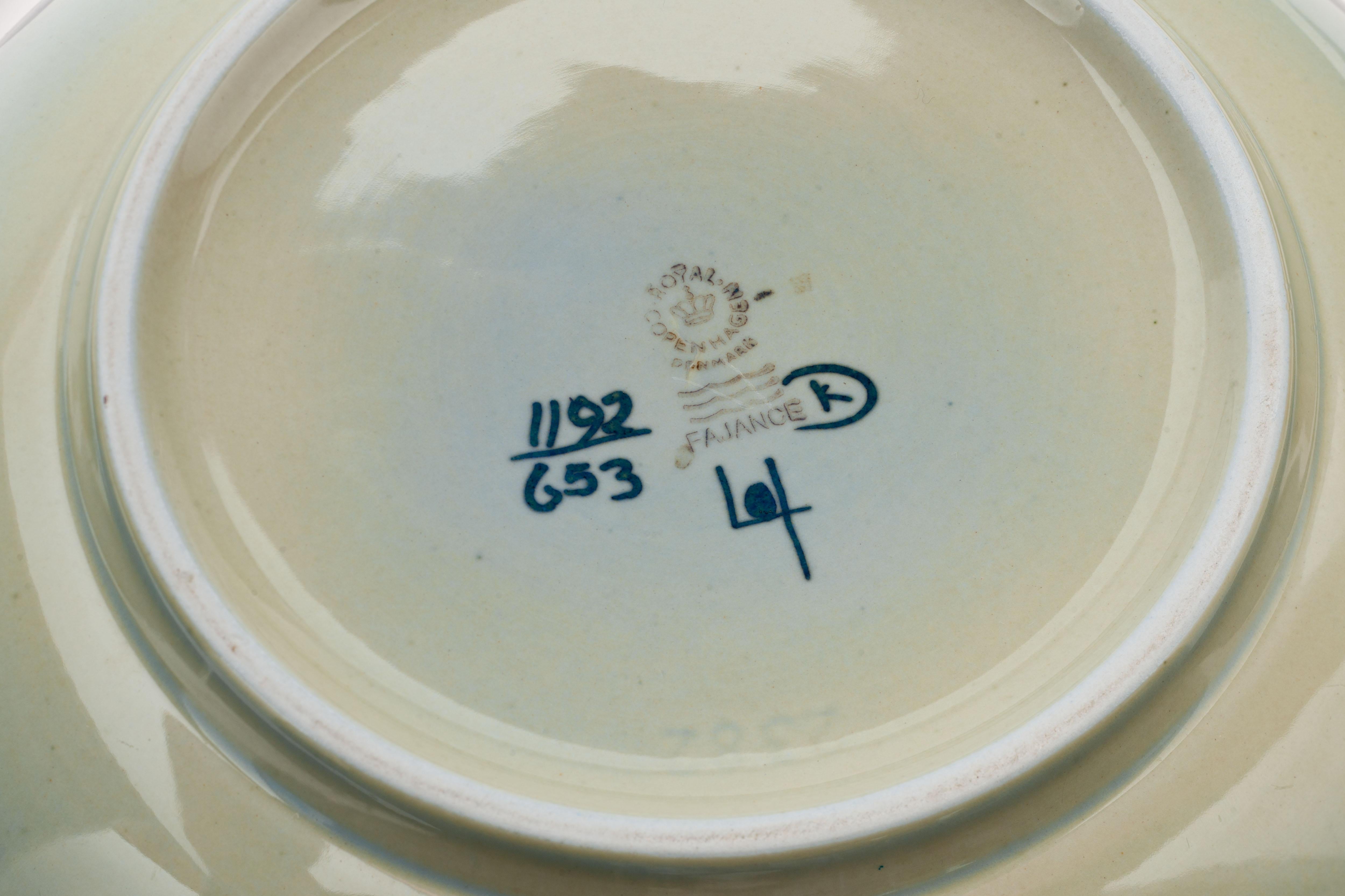 Danish Large Decorative Ceramic Royal Copenhagen Fajance Bowl by Inge Lise Koefoed