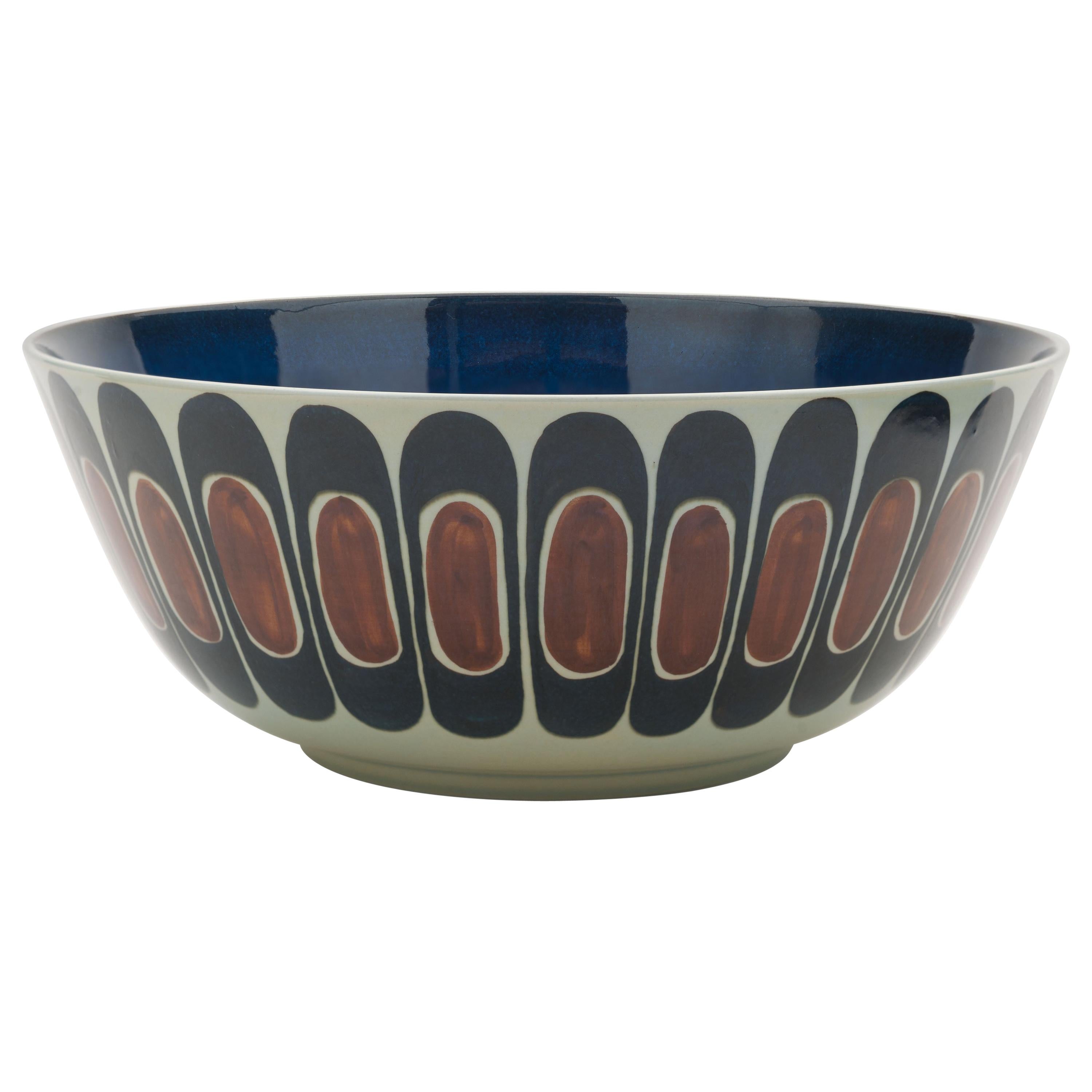 Large Decorative Ceramic Royal Copenhagen Fajance Bowl by Inge Lise Koefoed