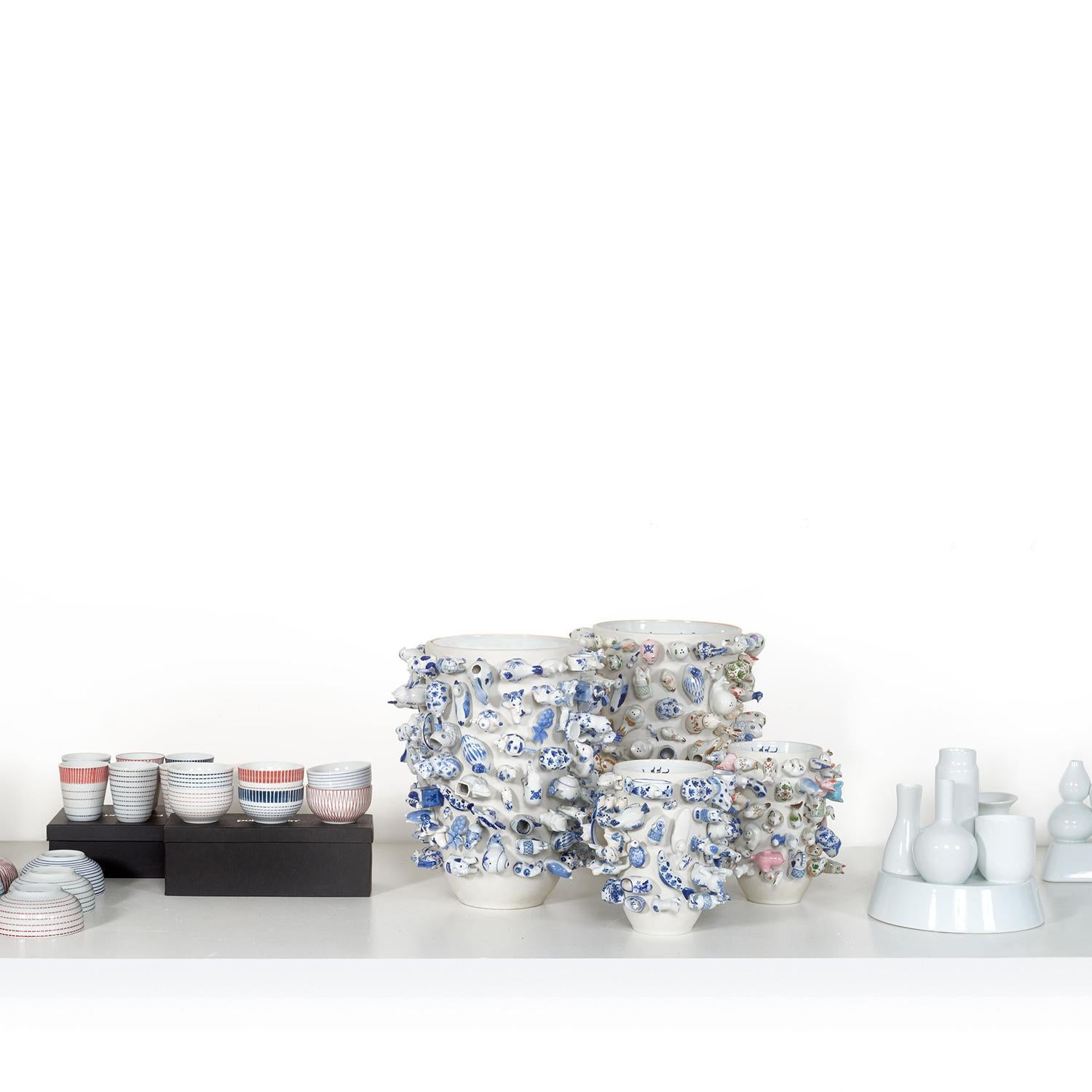 Large Decorative Ceramic Vase with Animal Figurines at 1stDibs large