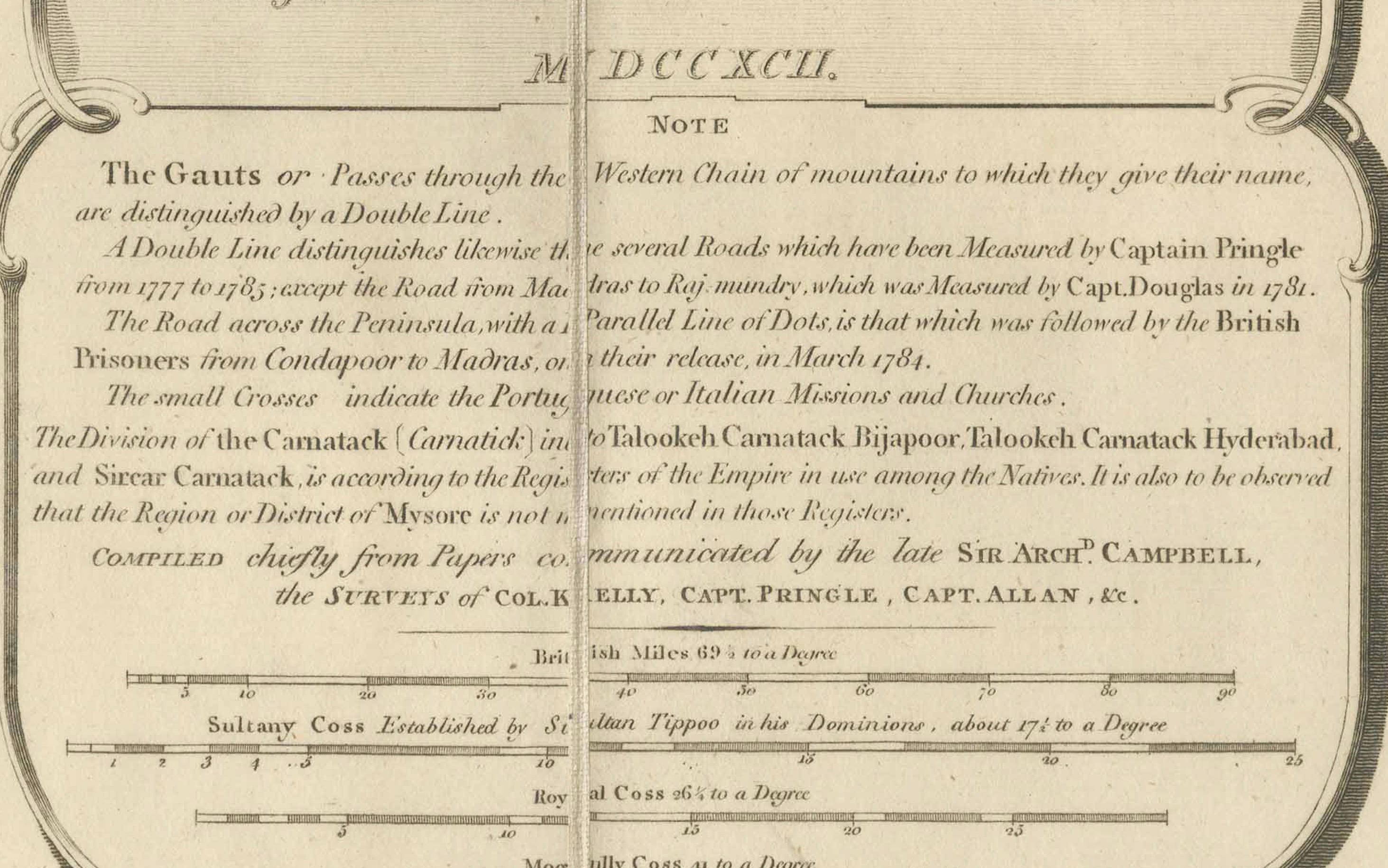 Grande carte décorative de l'Inde du Sud à l'époque coloniale - Péninsule de l'Inde, 1800 en vente 4
