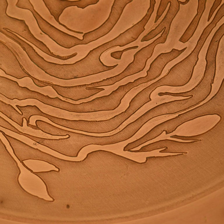 Large Decorative Copper Bowl with Etched Motive For Sale at 1stDibs copper decorative bowls