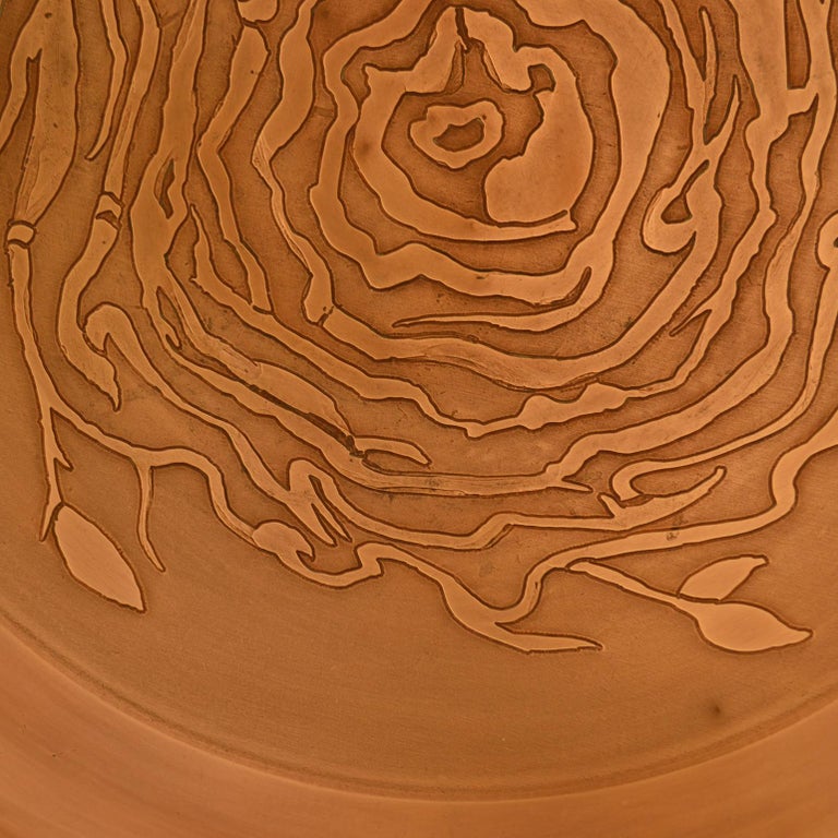 Large Decorative Copper Bowl with Etched Motive For Sale at 1stDibs copper decorative bowls