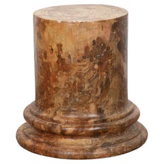 Large Decorative Faux Peinte Round Plinth