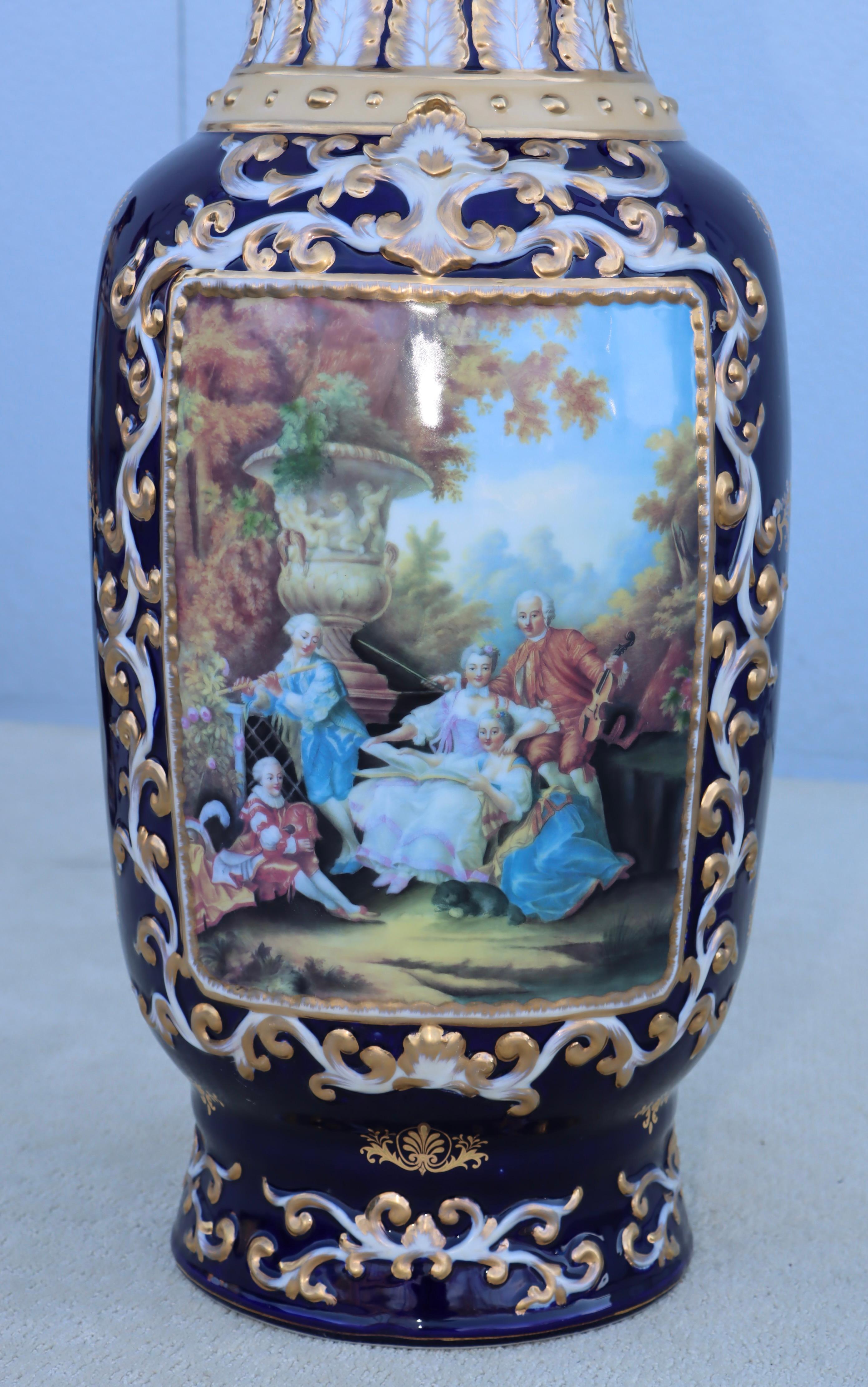 Large Decorative Floor Vases After Richard Klemm Dresden Made By Limoges For Sale 4