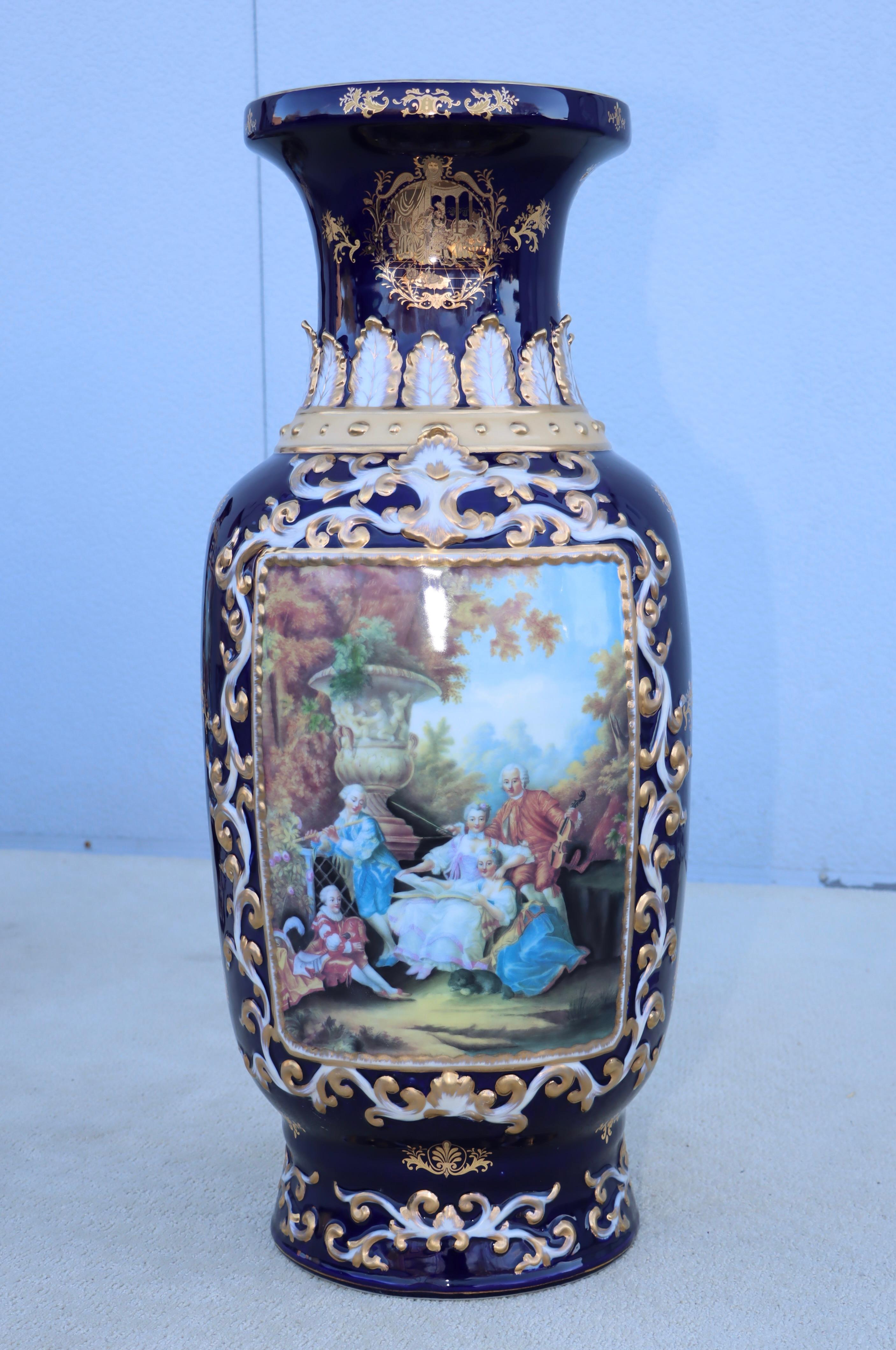 Large Decorative Floor Vases After Richard Klemm Dresden Made By Limoges For Sale 6