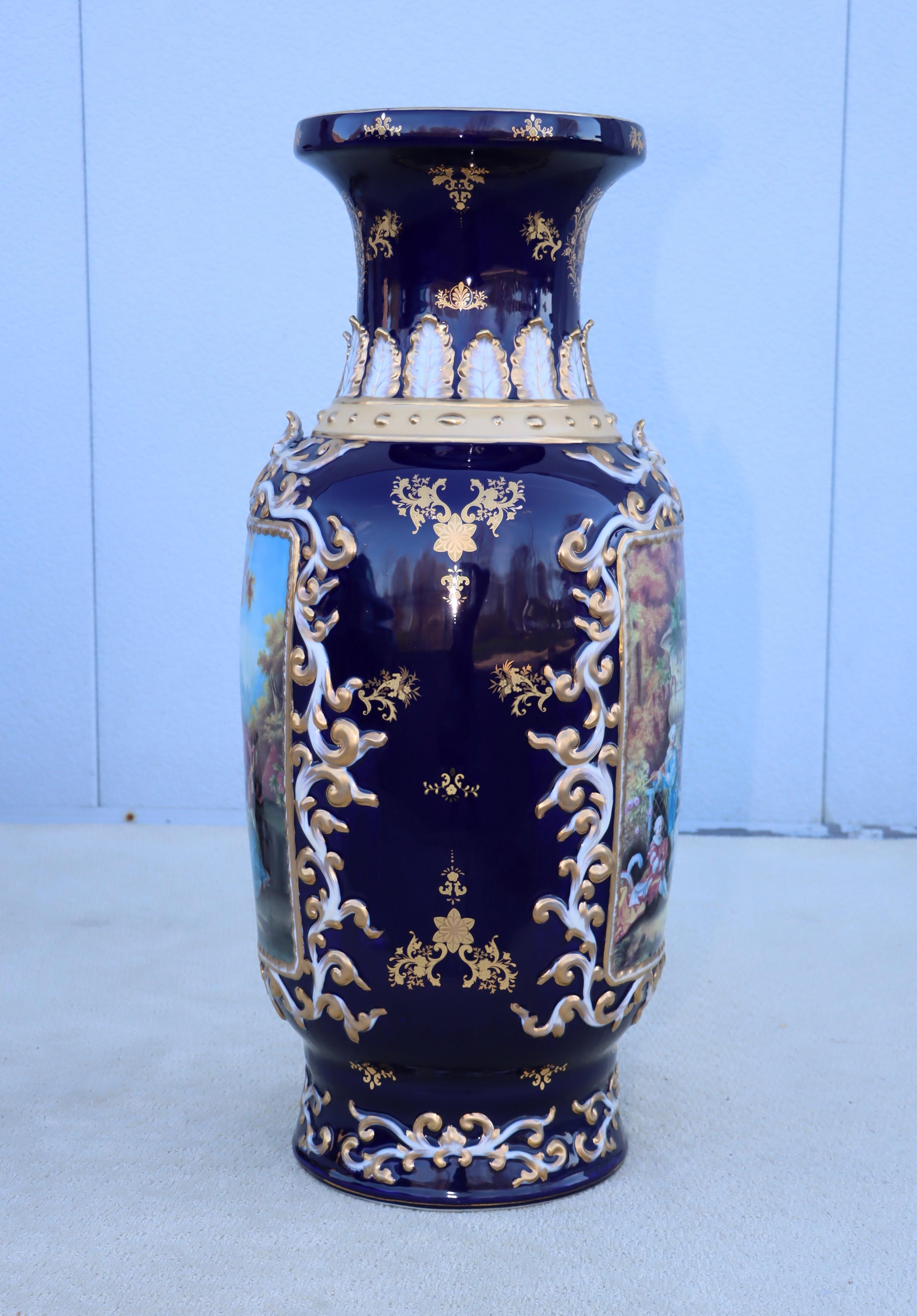 Large Decorative Floor Vases After Richard Klemm Dresden Made By Limoges For Sale 8